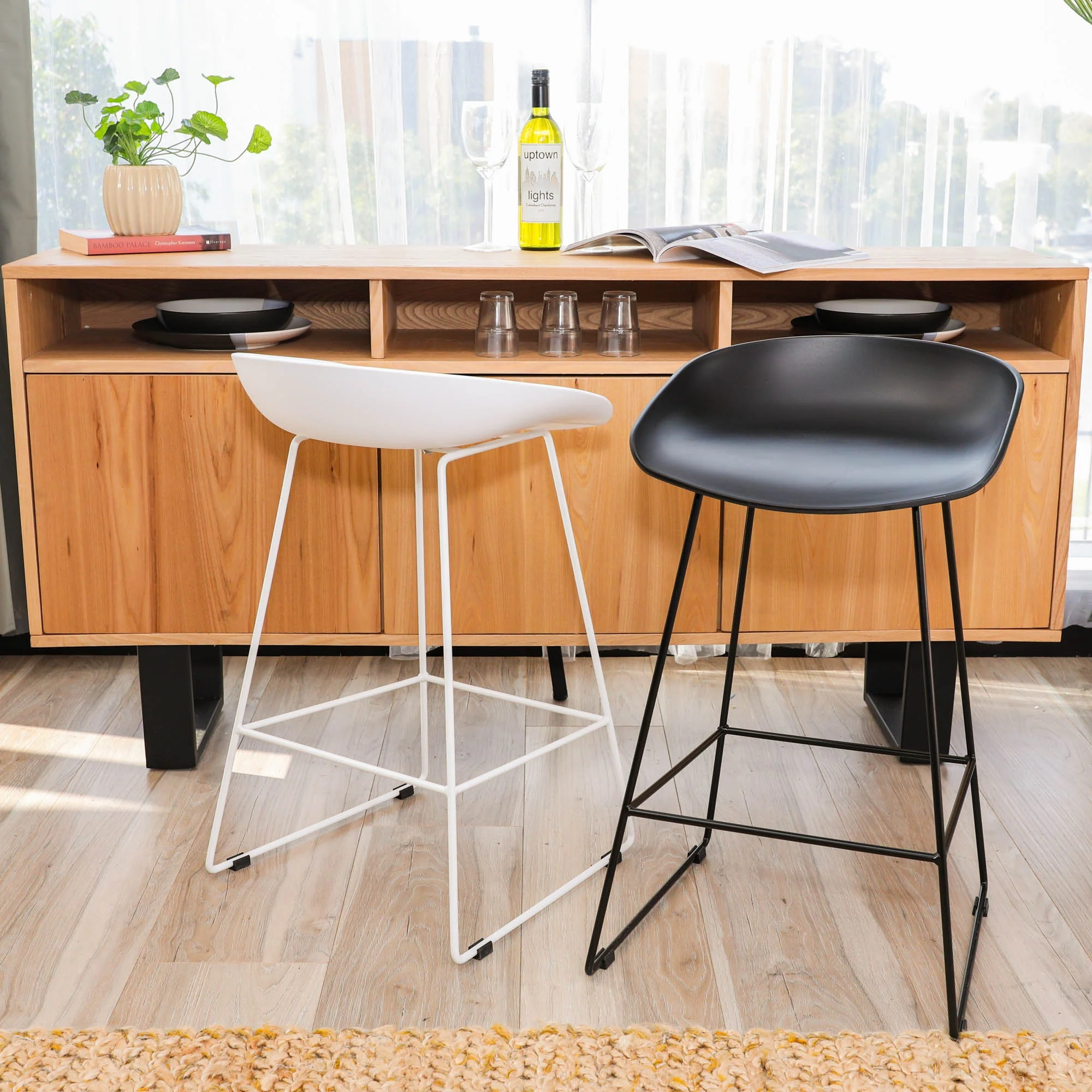 Replica Hay Set of 2 Bar Stool Seat Black - Image 2