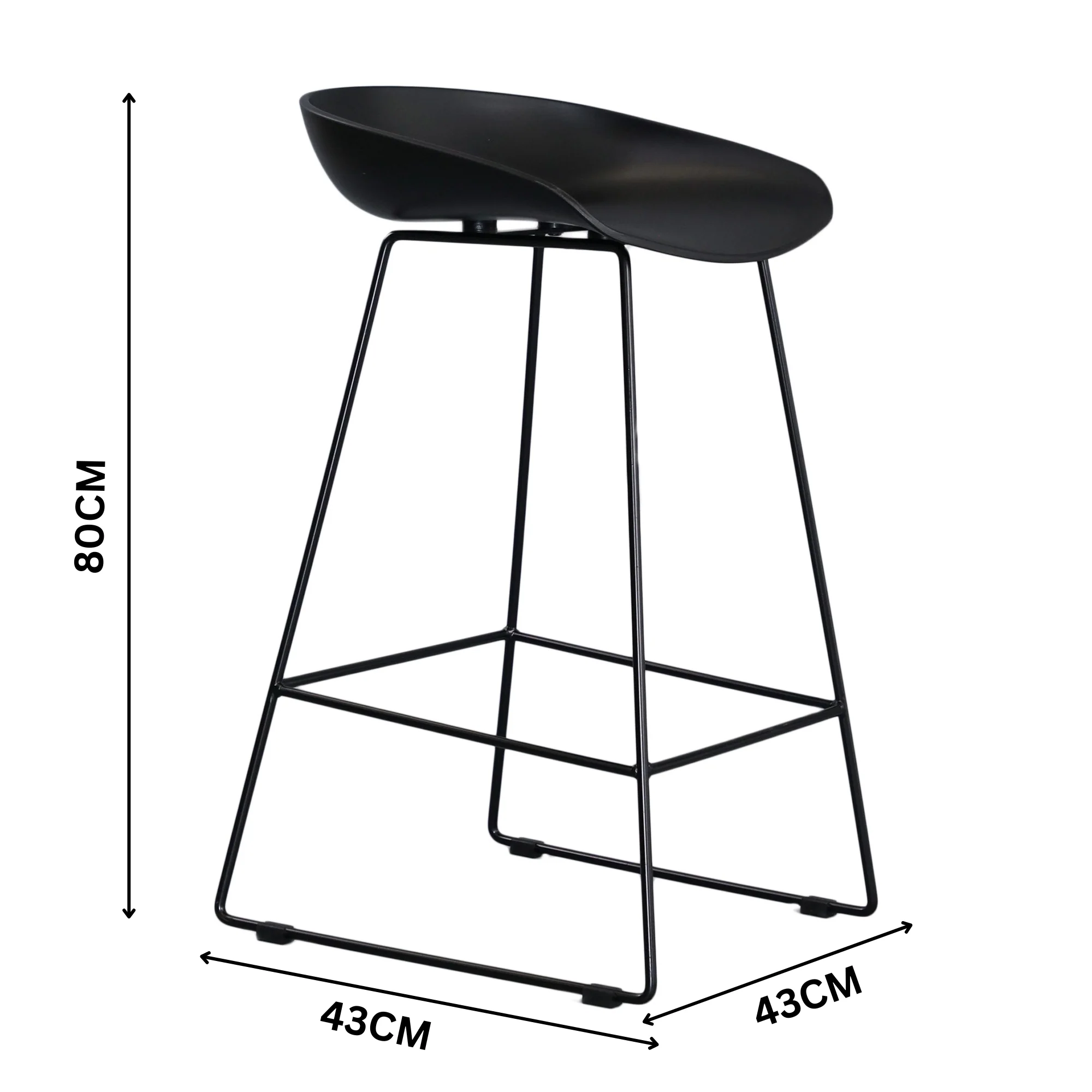 Replica Hay Set of 2 Bar Stool Seat Black - Image 3