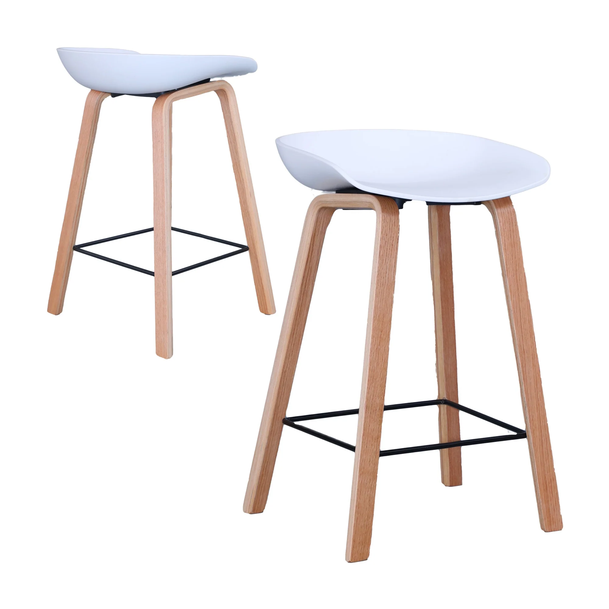 Replica Hay Set of 2 Bar Stool Seat White Oak - Image 6