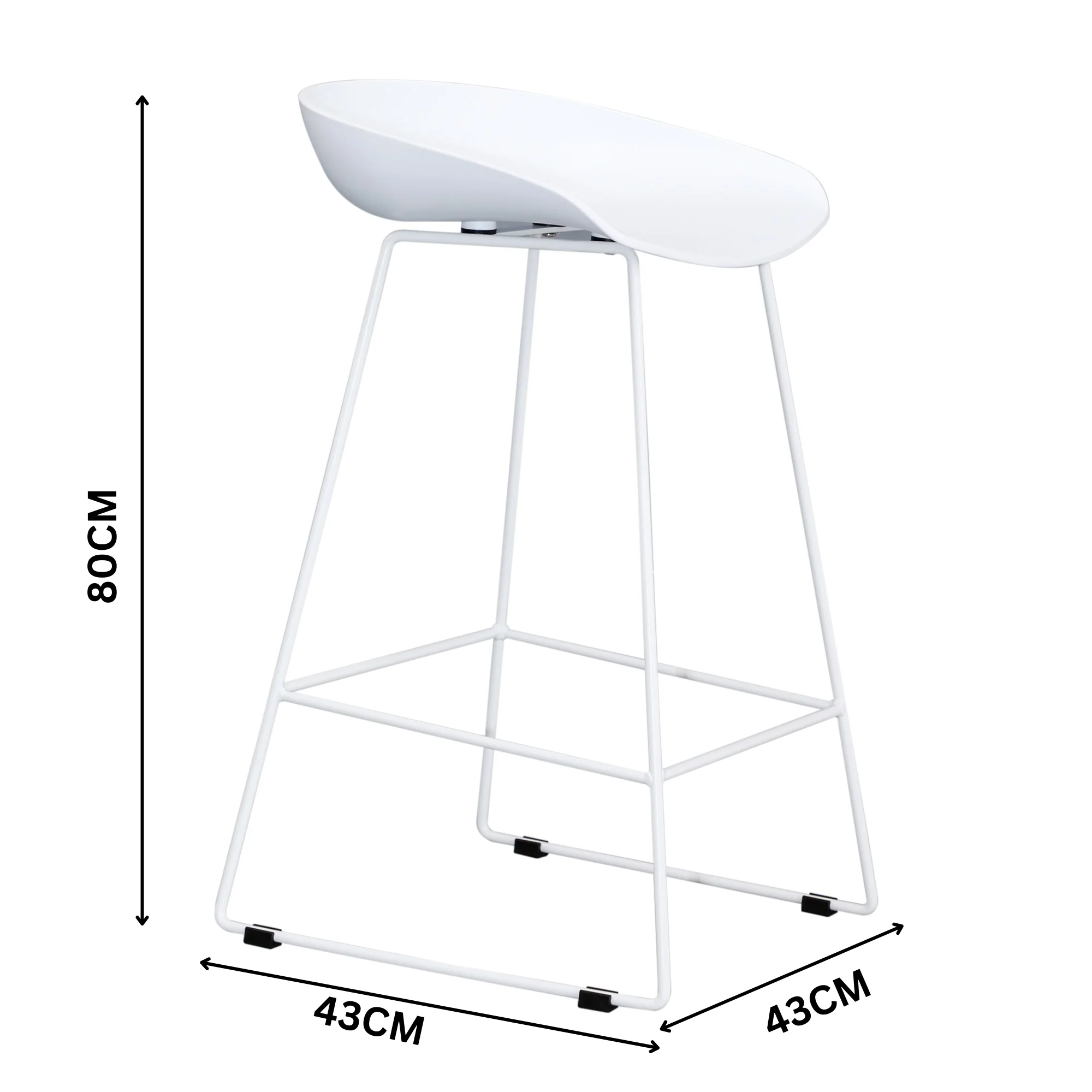 Replica Hay Set of 2 Bar Stool Seat White - Image 3
