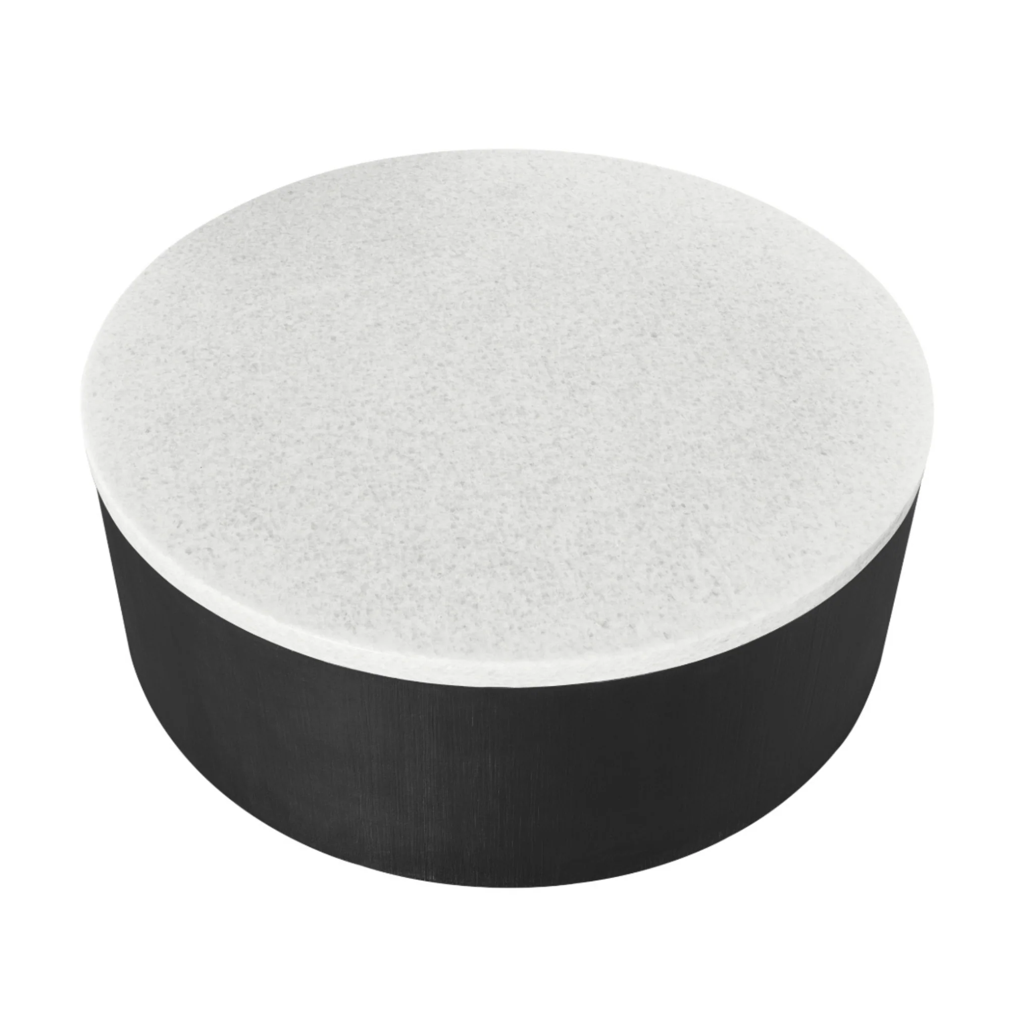 Rexington 100cm Marble Coffee Table Black Base White - Image 2