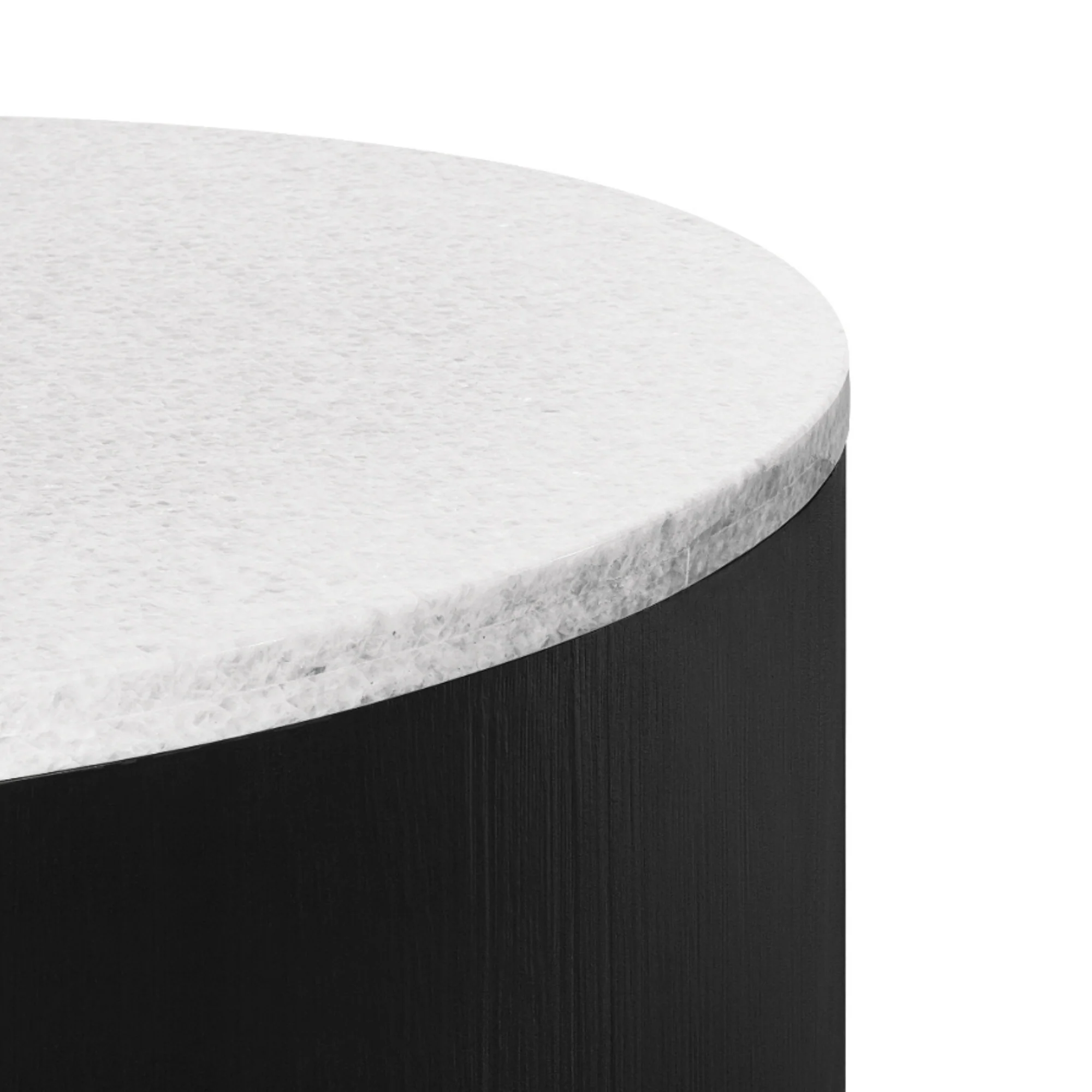 Rexington 100cm Marble Coffee Table Black Base White - Image 3