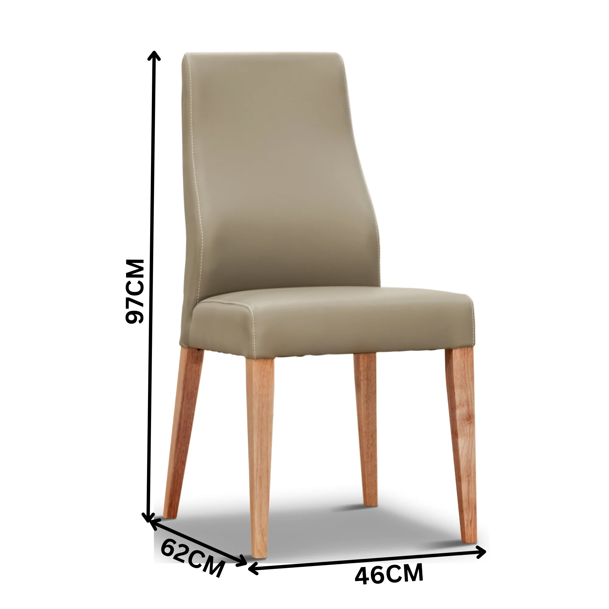 Rosemallow 2pc Set PU Leather Dining Chair Silver - Image 2