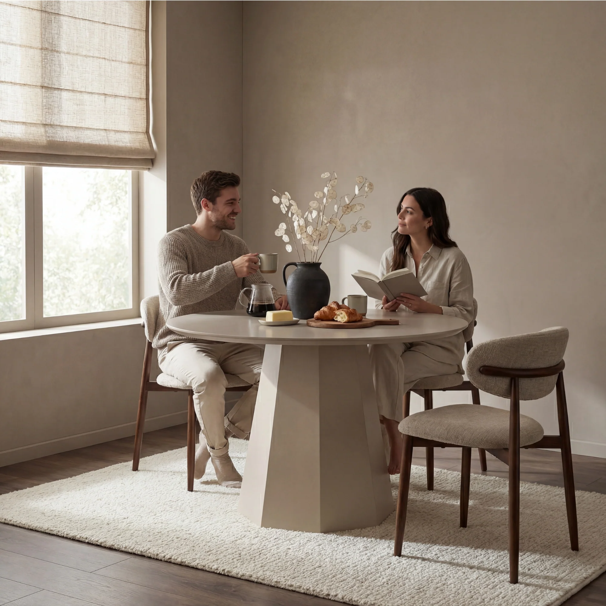 Ruddy 120cm Round Dining Table Putty Beige - Image 3