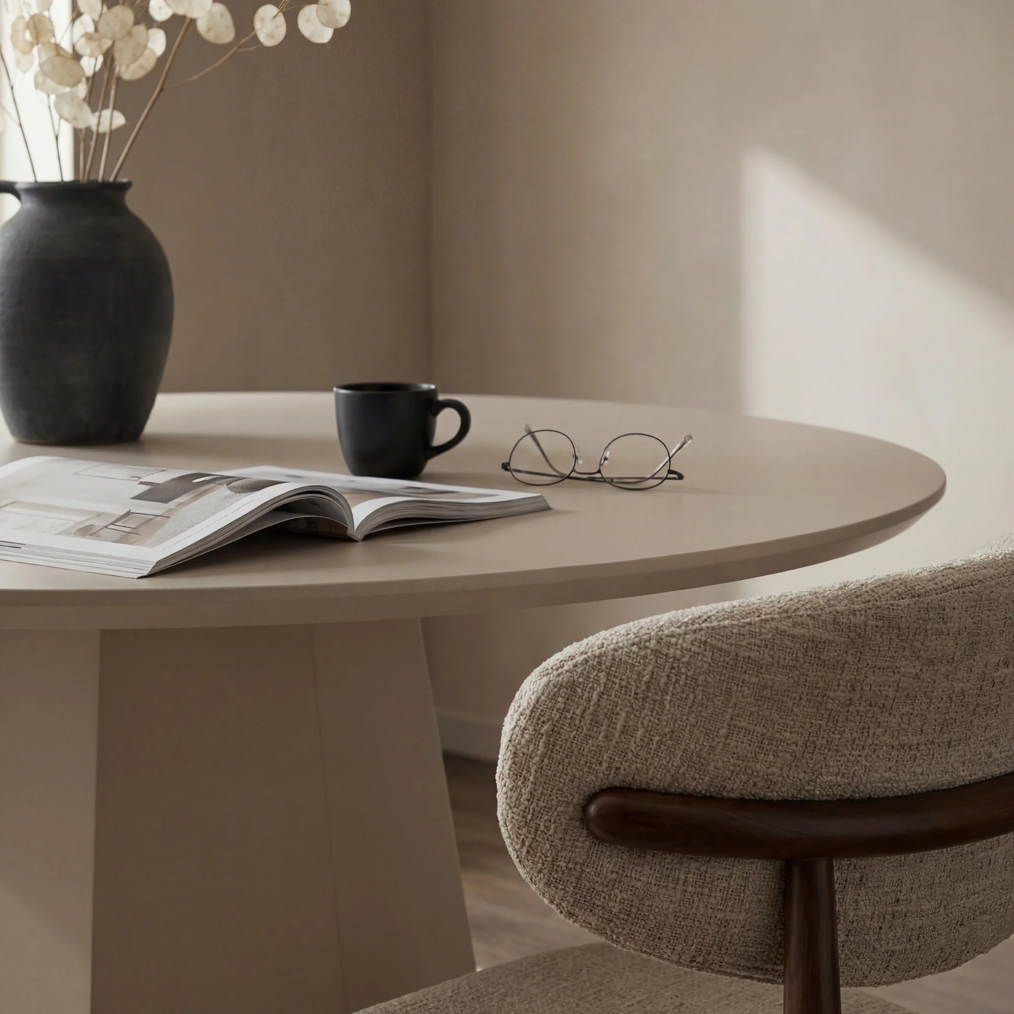Ruddy 120cm Round Dining Table Putty Beige - Image 4