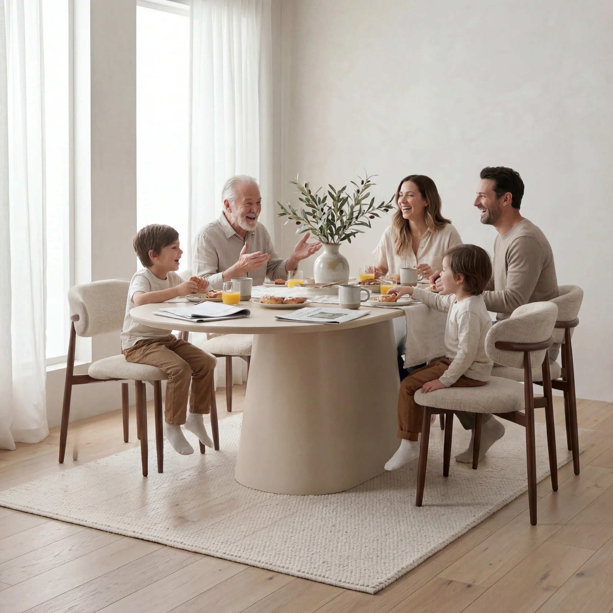 Sade 200cm Oval Dining Table Putty Beige - Image 3