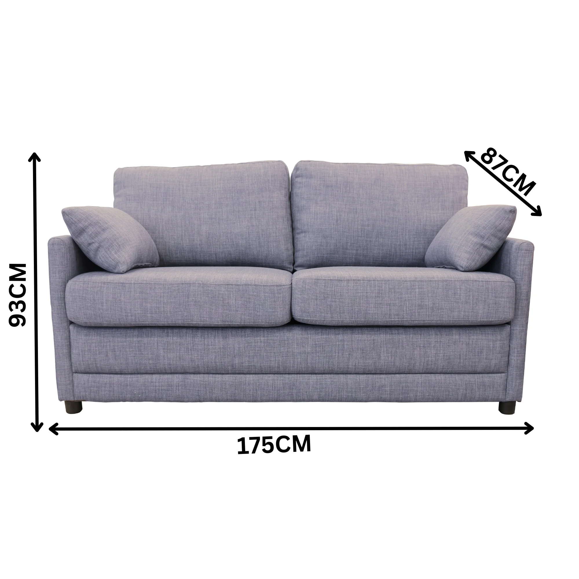 Samie Fabric Double Sofa Bed Mid Grey - Image 3