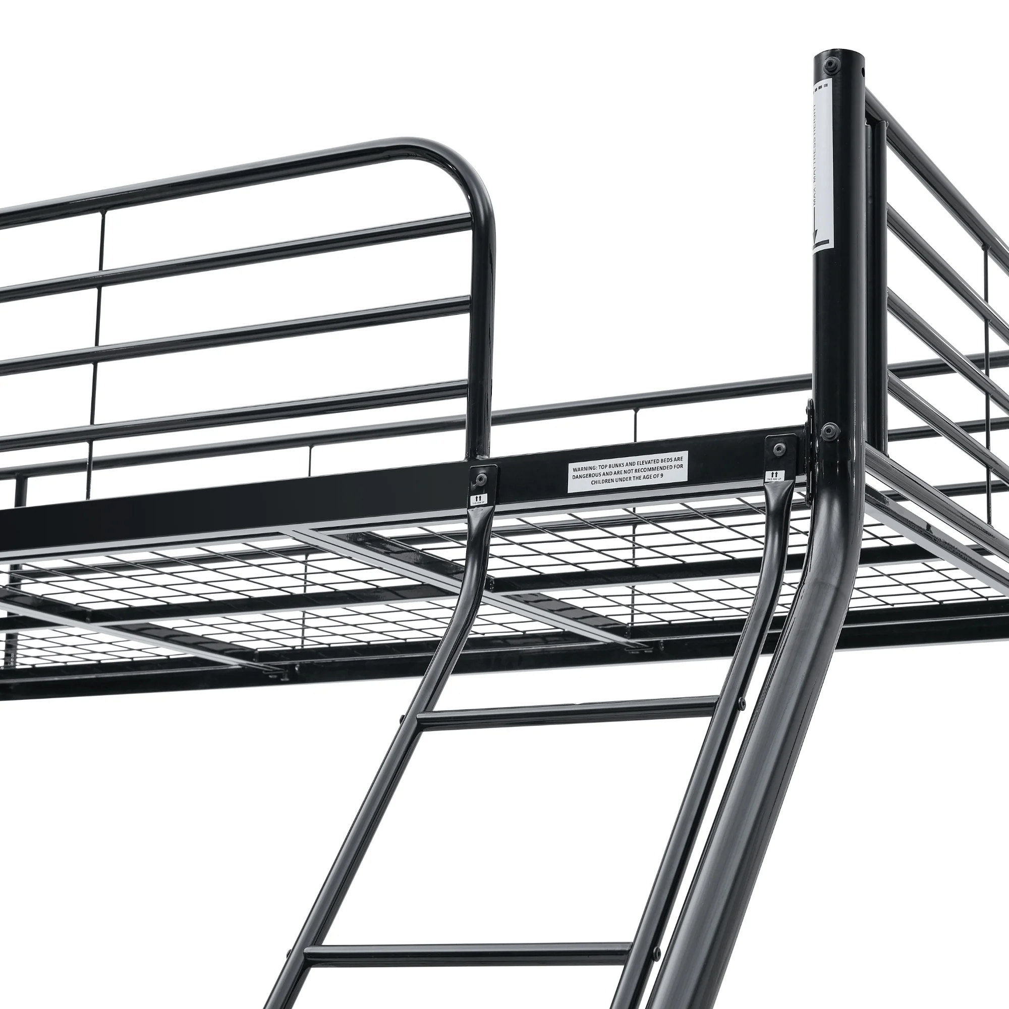 Sams Single Double Metal Bunk Bed Frame Black - Image 5