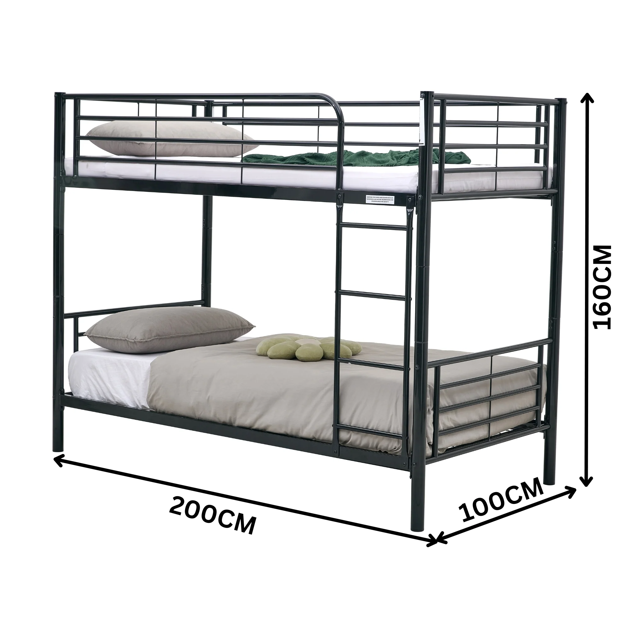 Sams Single Metal Bunk Bed Frame Black - Image 3