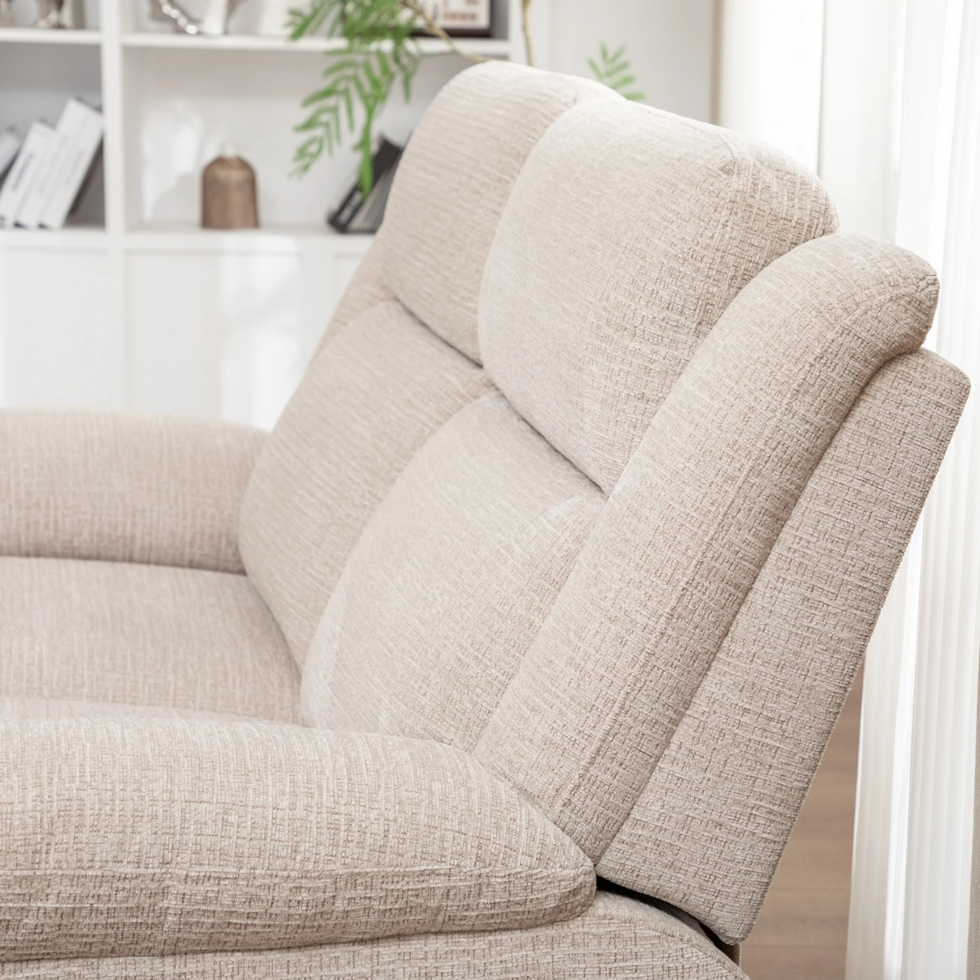 San Fino 3 Seater Electric Recliner Fabric Sofa Lounge Beige - Image 3