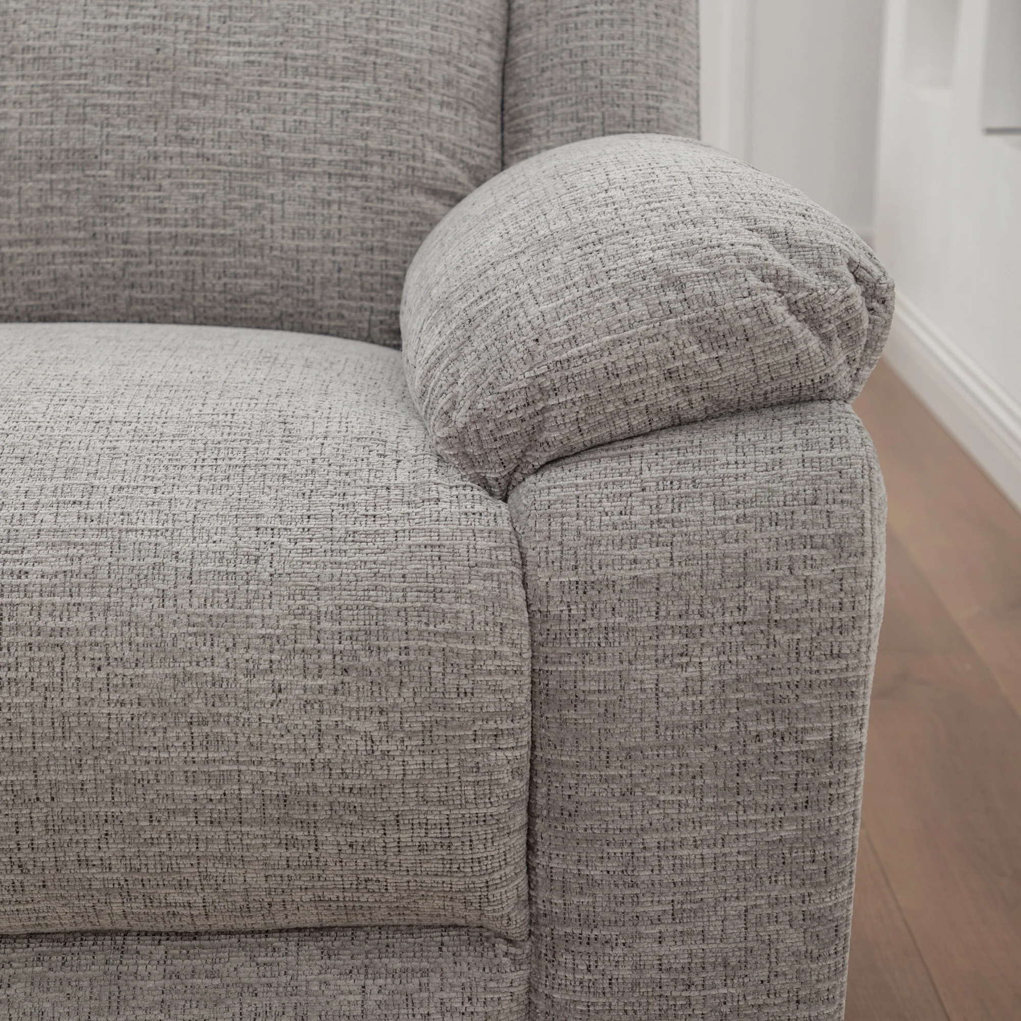 San Fino 3 Seater Electric Recliner Fabric Sofa Lounge Grey - Image 3