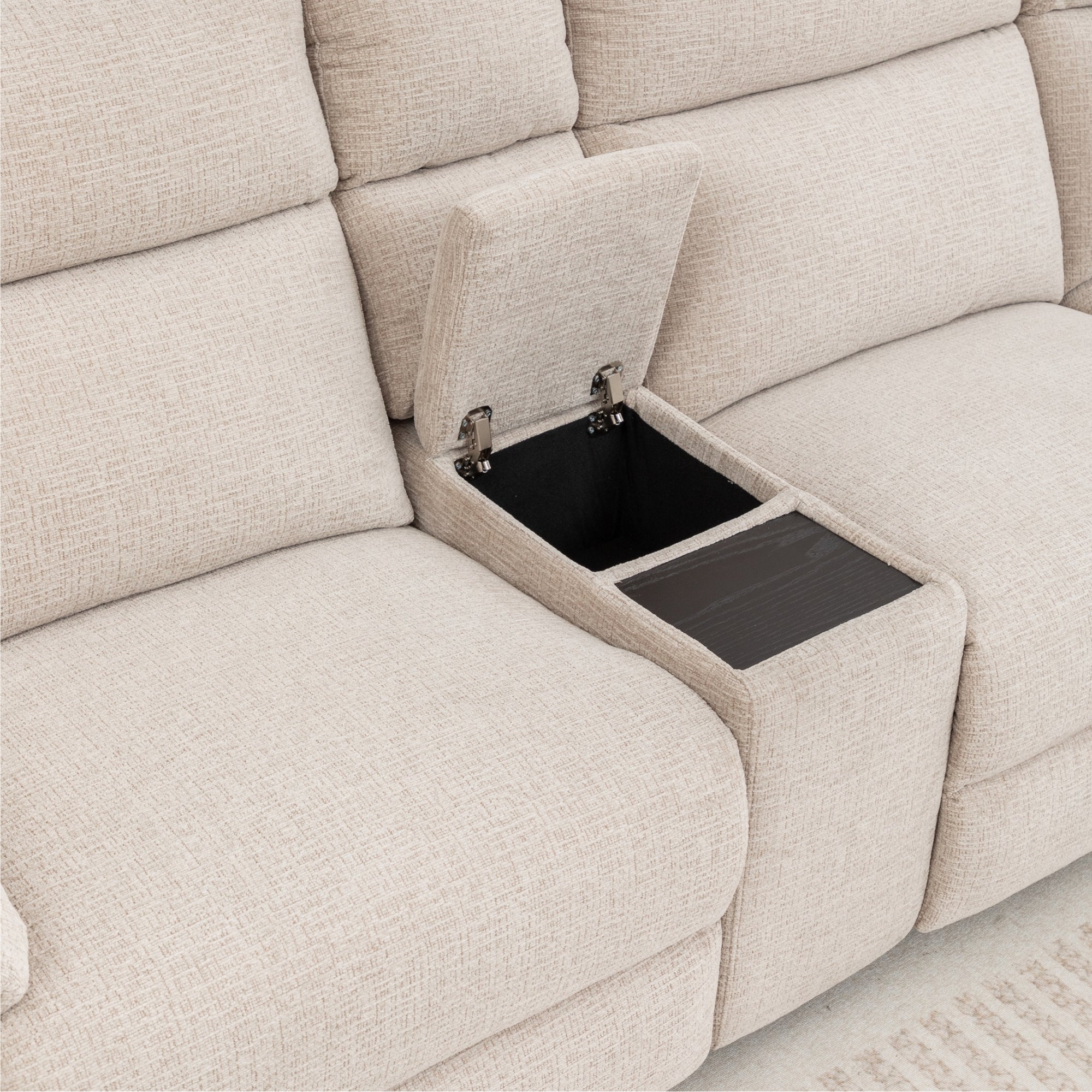 San Fino 4 Seater Modular Corner Electric Recliner Fabric Sofa Lounge Beige - Image 5