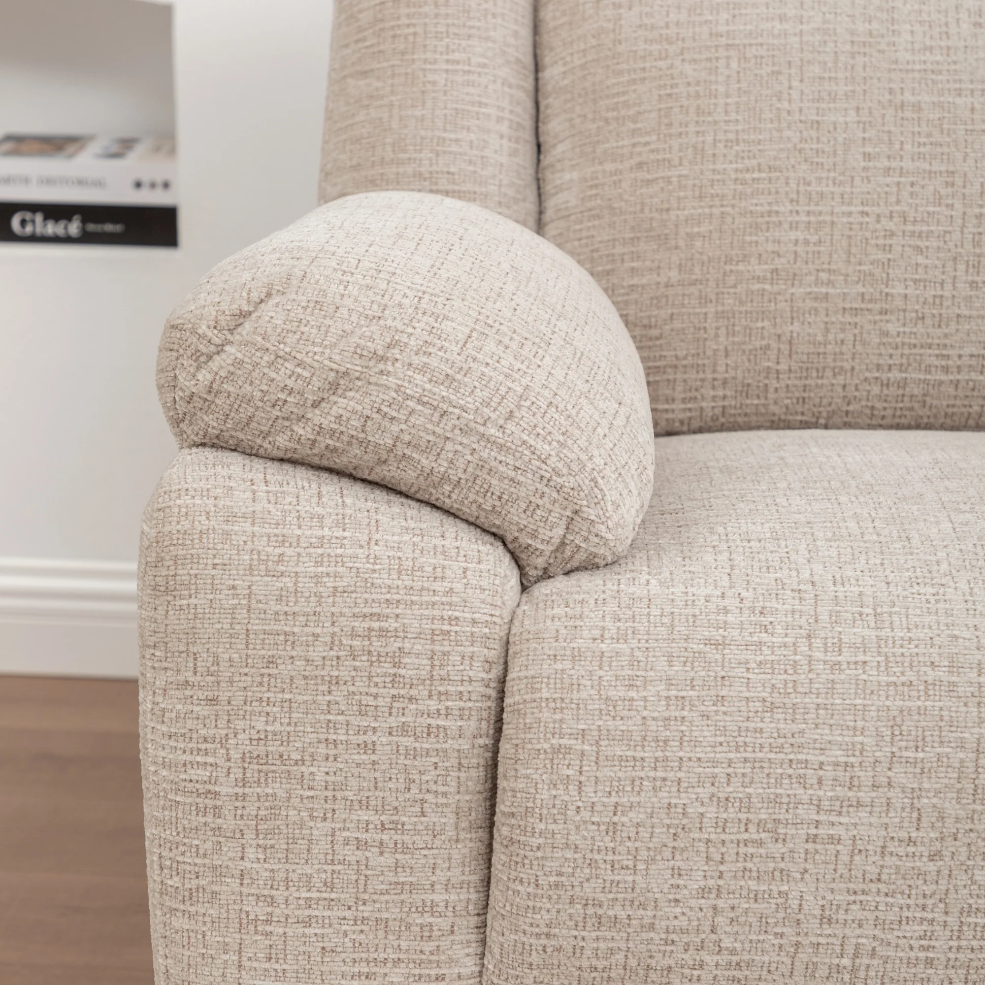 San Fino 4 Seater Modular Corner Electric Recliner Fabric Sofa Lounge Beige - Image 6
