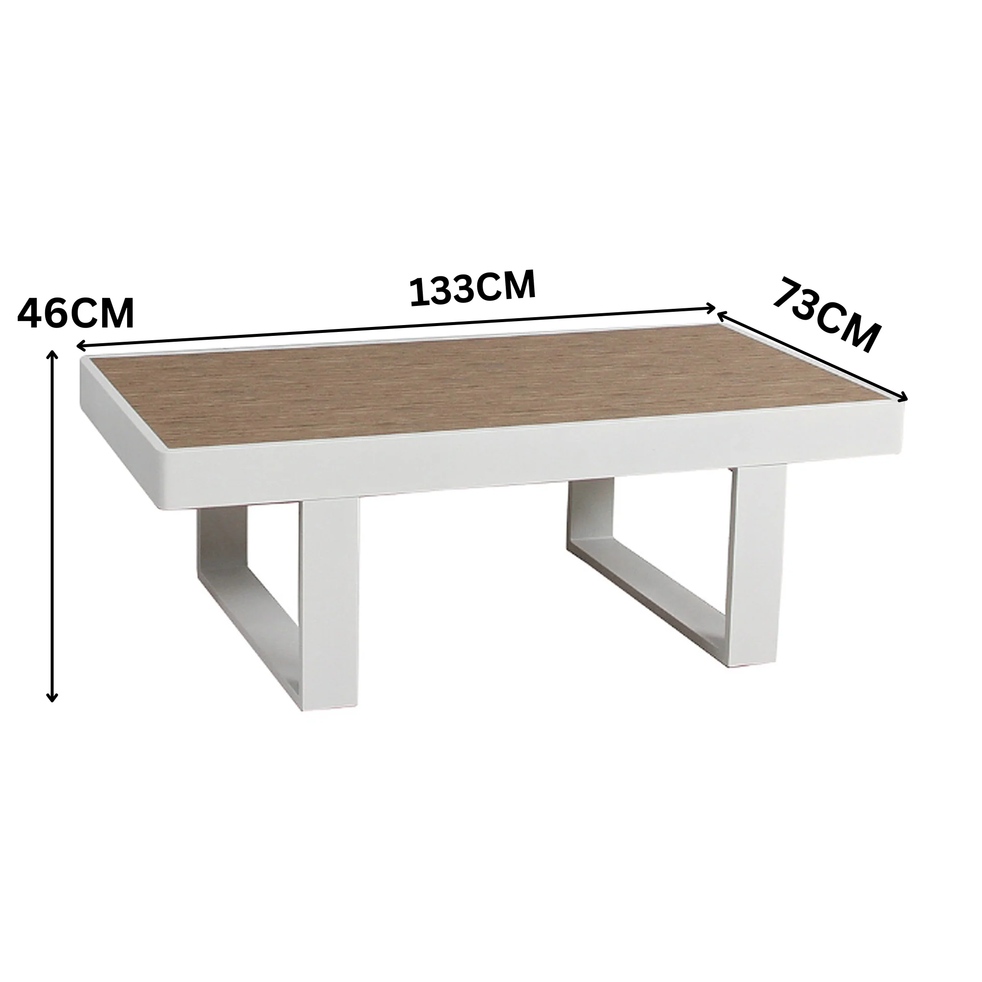 Santorini 4pc Outdoor Aluminium Sofa Lounge Chair Coffee Table Set White - Image 8