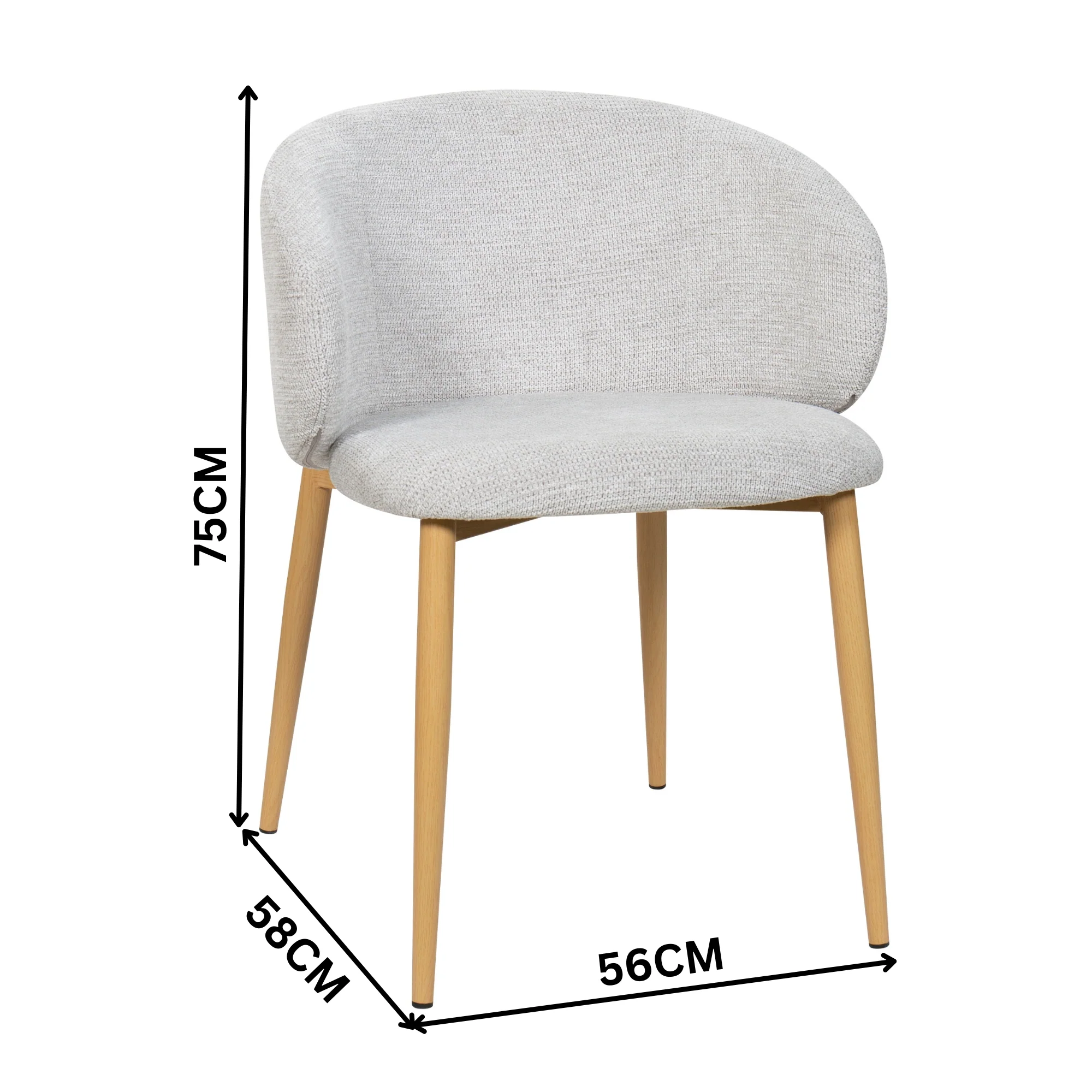 Saturn 2pc Set Dining Chair Oak Grey - Image 2