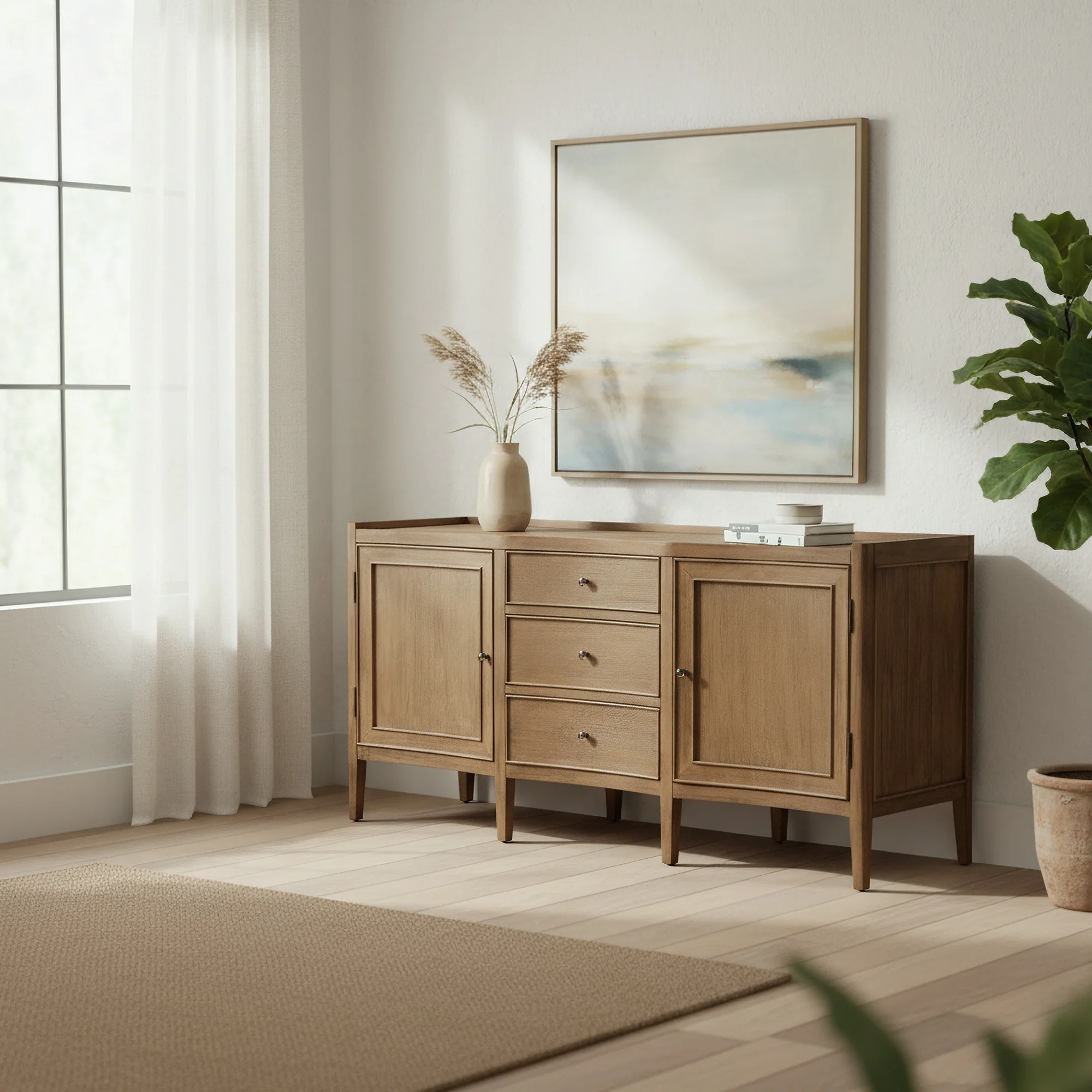 Marina Buffet Table 2 Door 3 Drawer Natural - Image 3