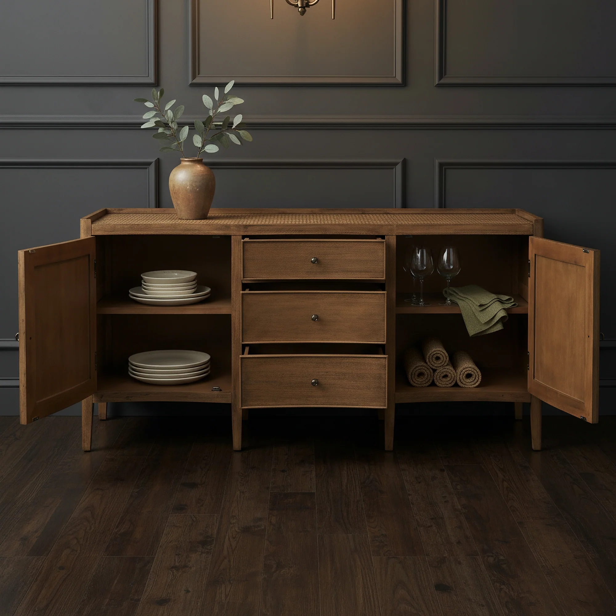Marina Buffet Table 2 Door 3 Drawer Natural - Image 4