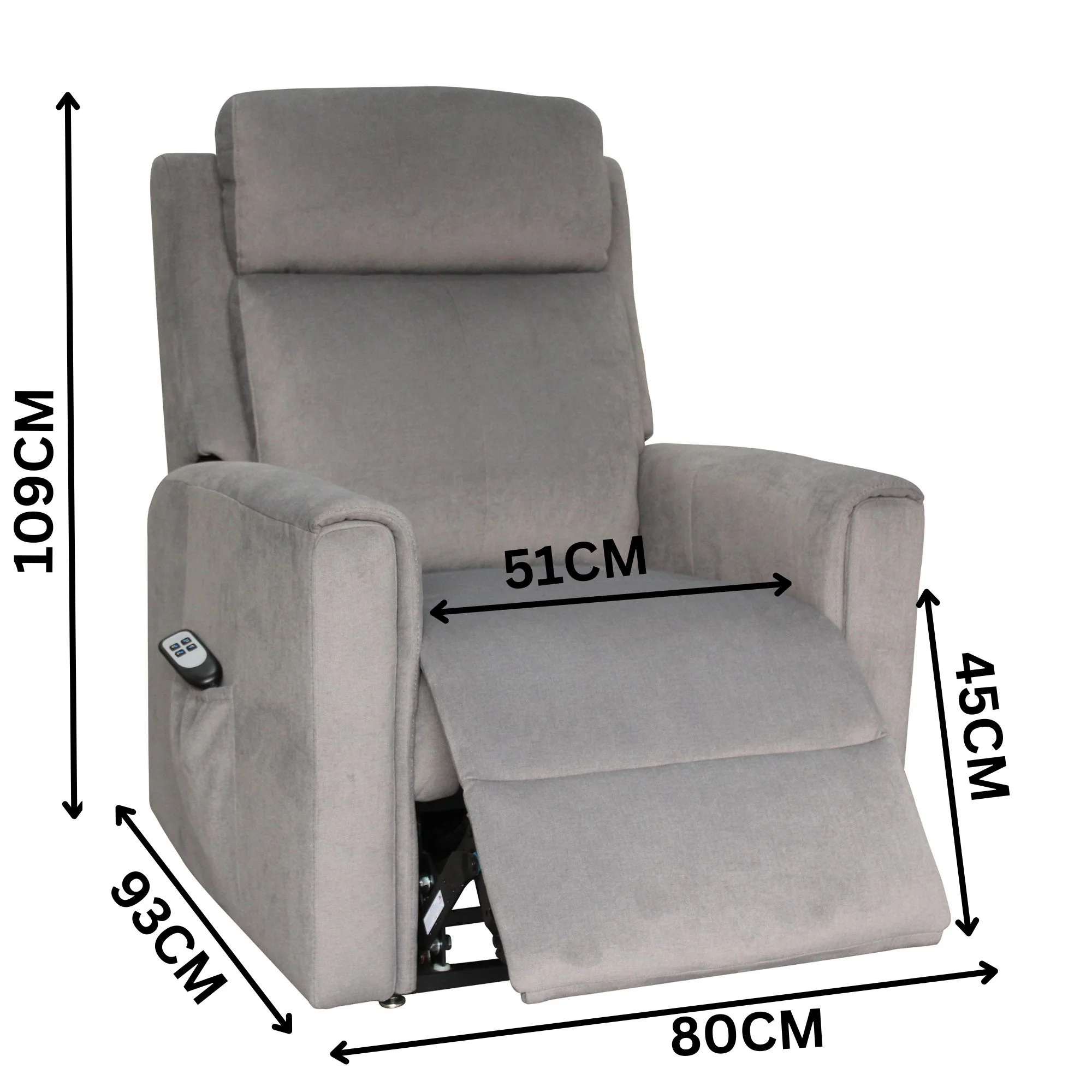 Scott Dual Motor 150kgs Recliner Lift Chair Dark Grey - Image 3