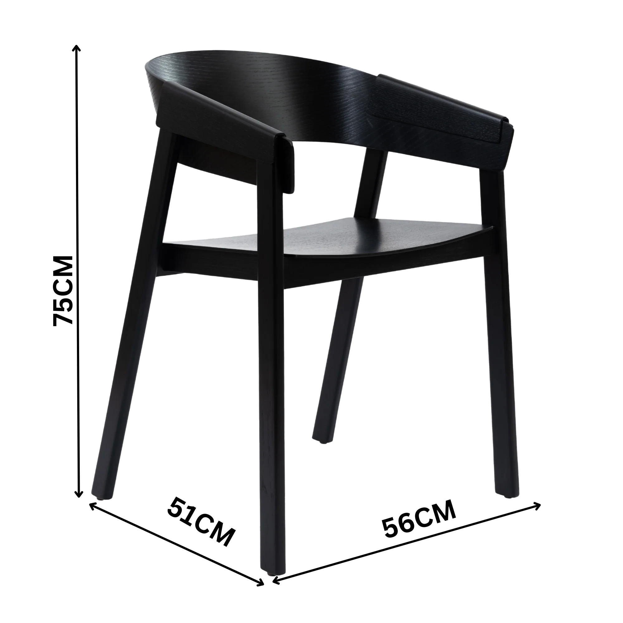 Selena 2pc Set Dining Chair Scandinavian Black - Image 3