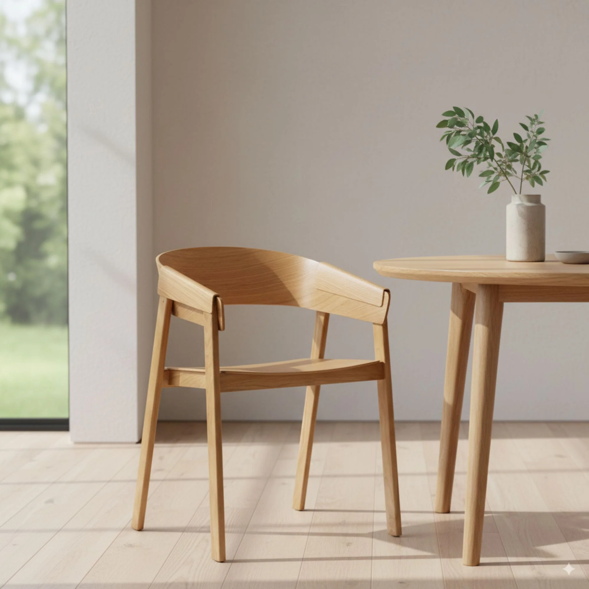 Selena 2pc Set Dining Chair Scandinavian Natural - Image 2