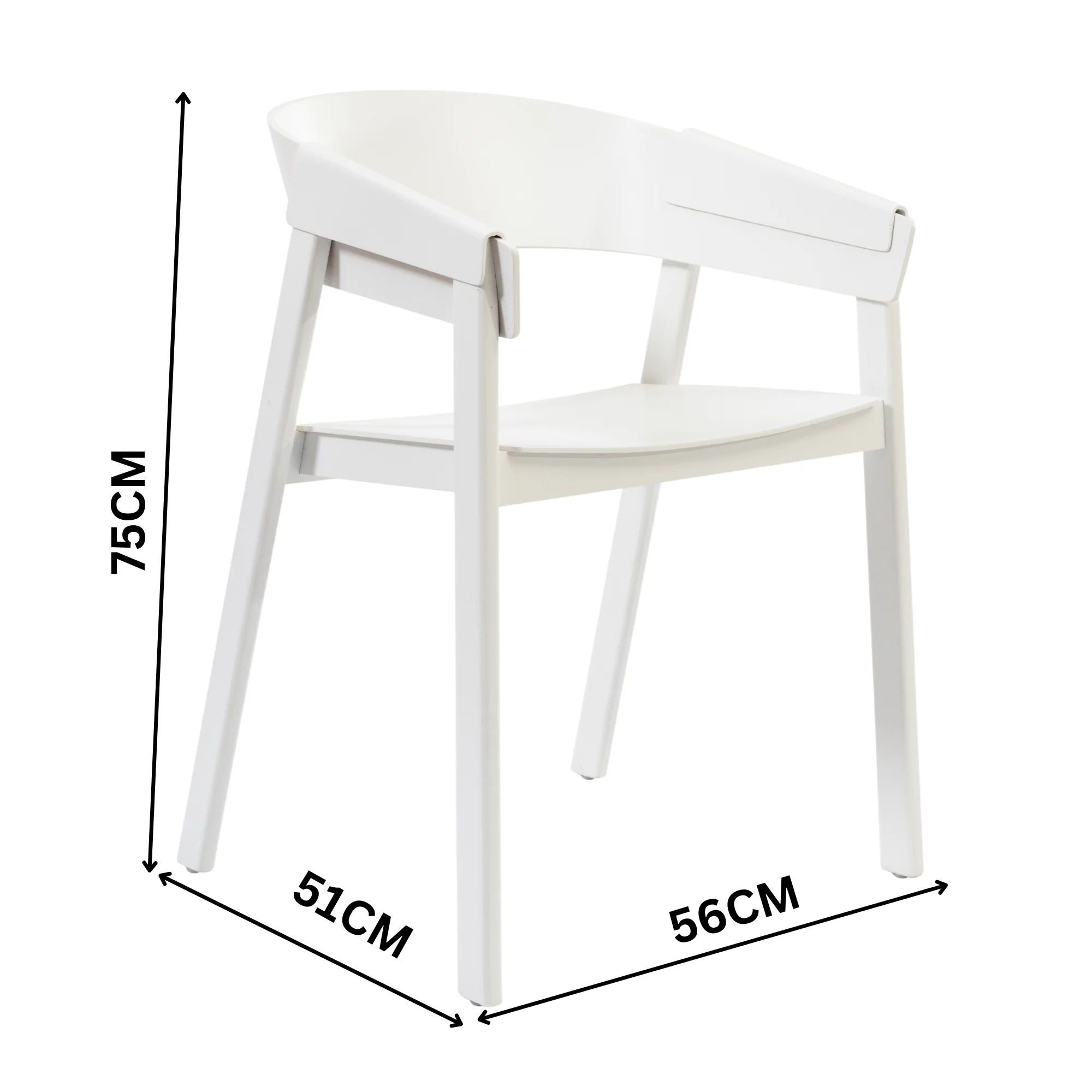 Selena 2pc Set Dining Chair Scandinavian White - Image 3