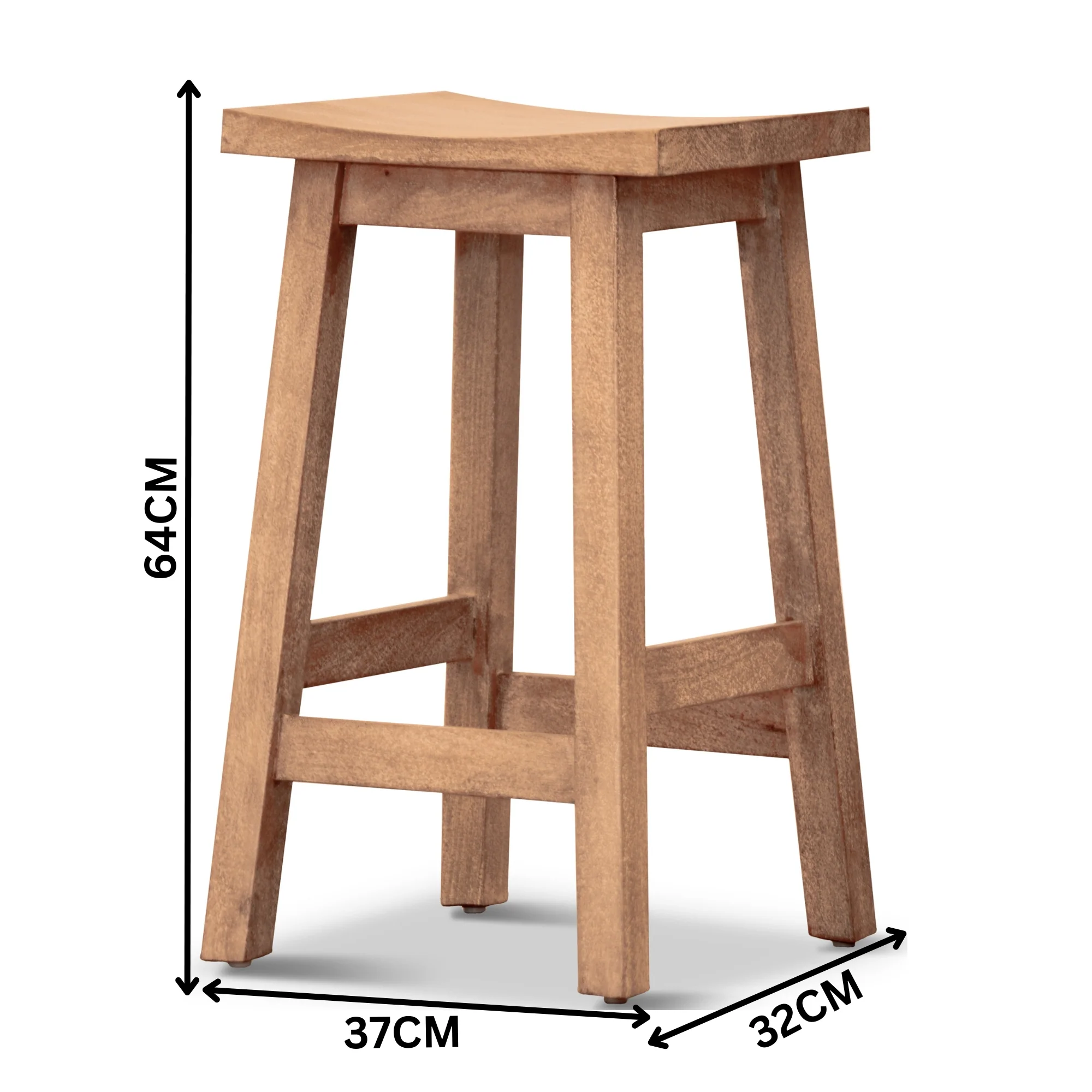 Sensei Kitchen Barstool Timber Bar Chair Stool Honey Wash Oak - Image 2