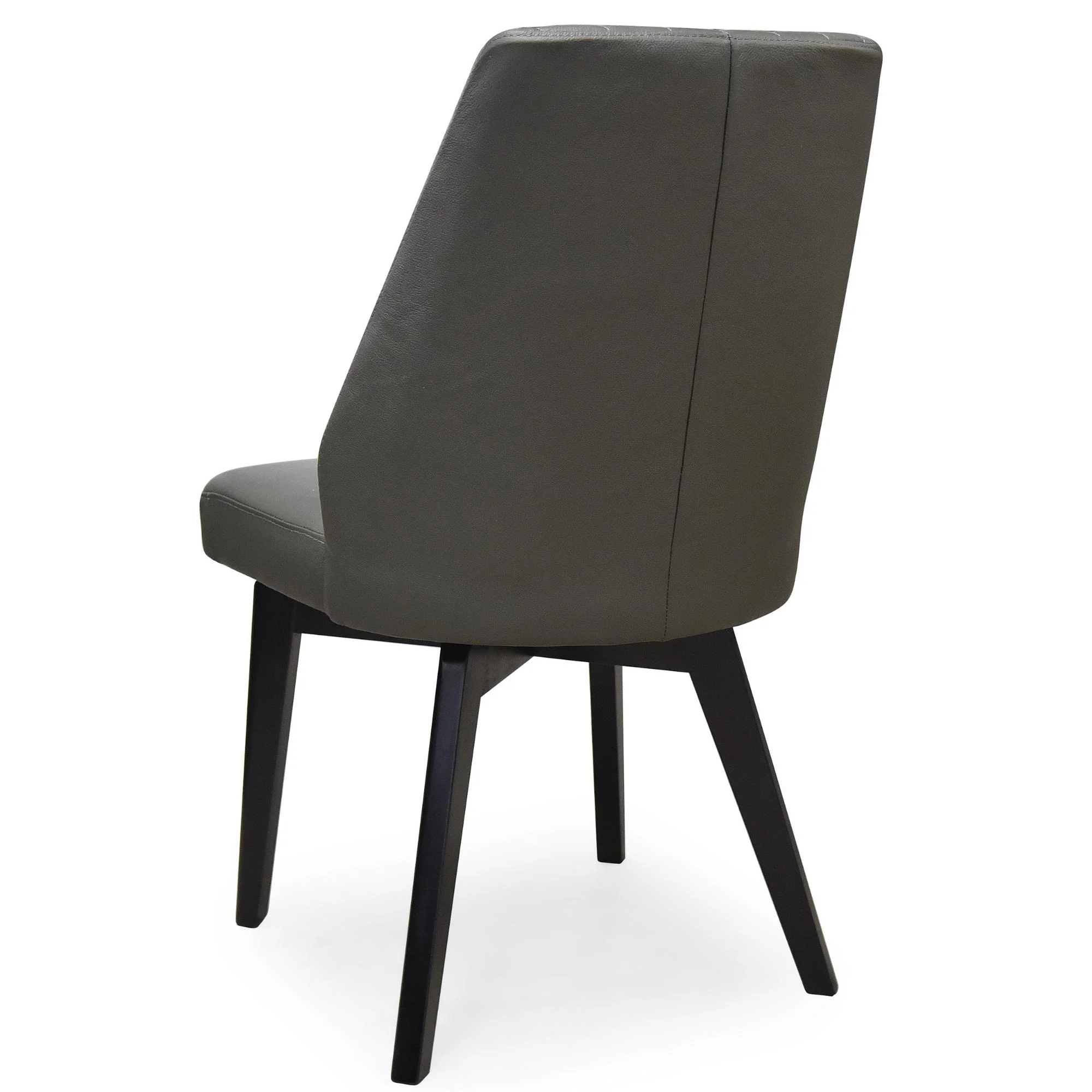 Shelby Set of 2 Leather Dining Chair Dark Grey - Image 5