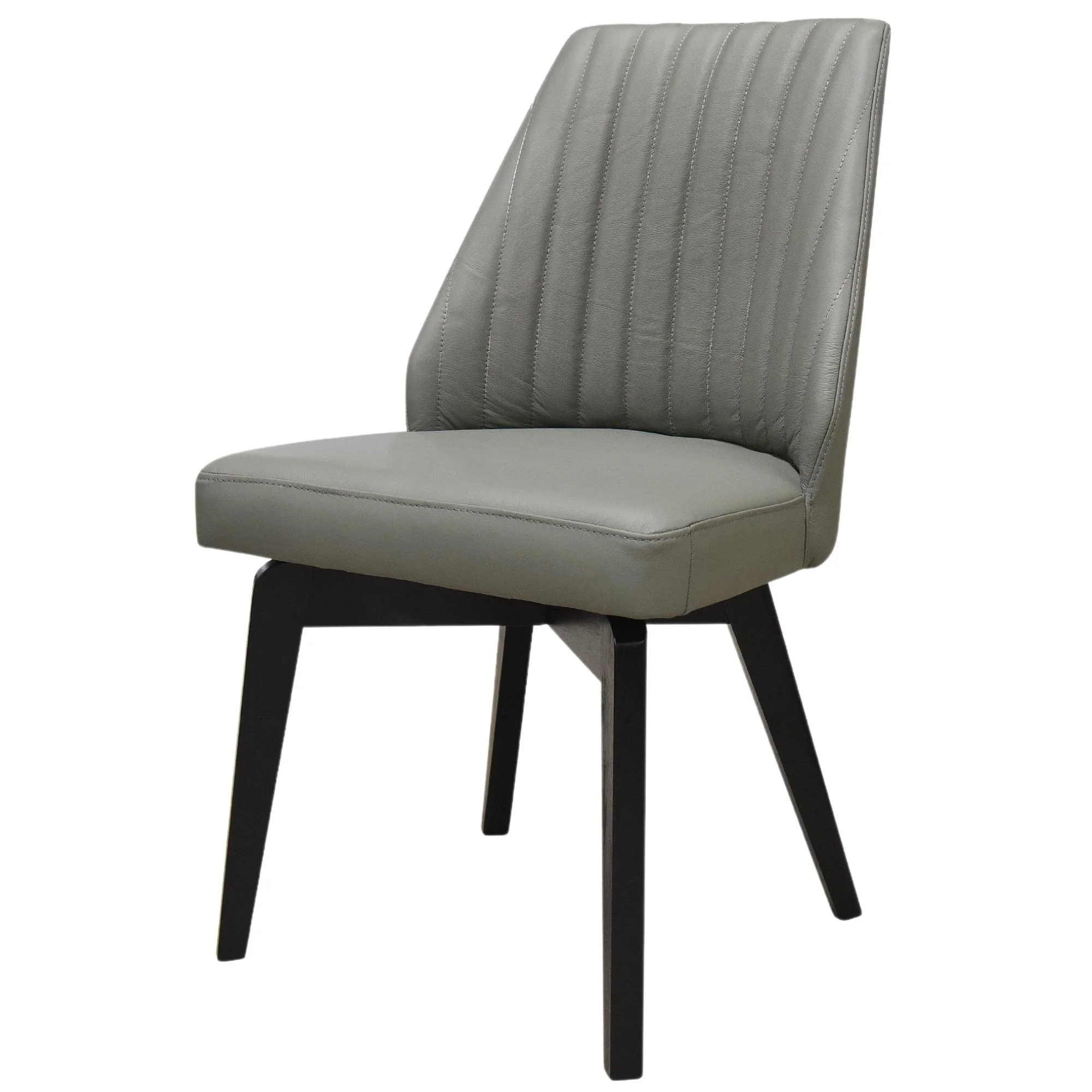 Shelby Set of 2 Leather Dining Chair Grey - Image 3