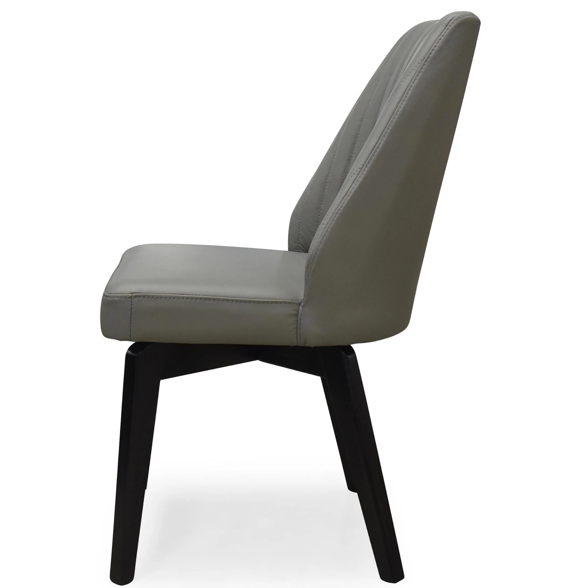 Shelby Set of 2 Leather Dining Chair Grey - Image 4