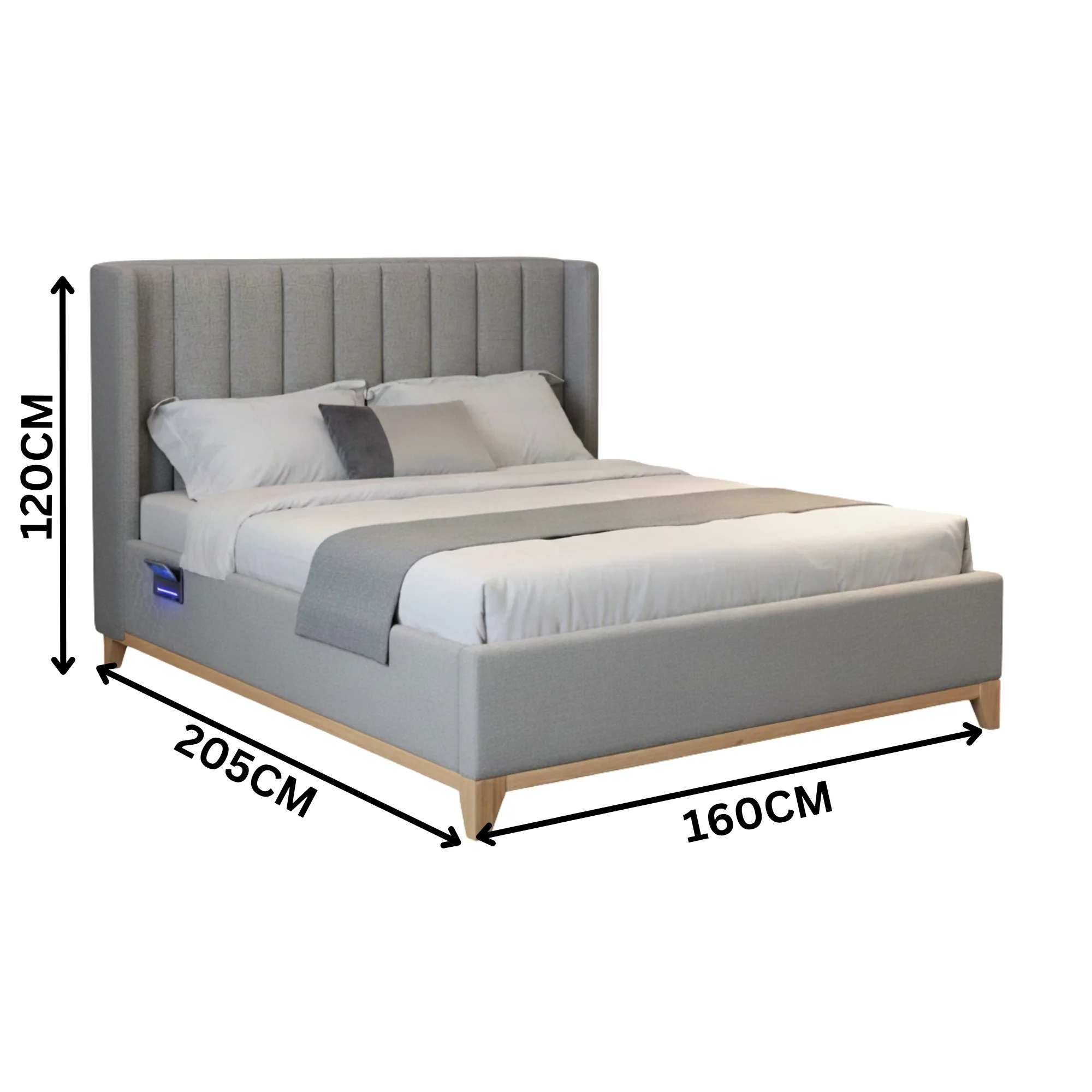 Skandinav Double Bed Frame Storm Grey - Image 4