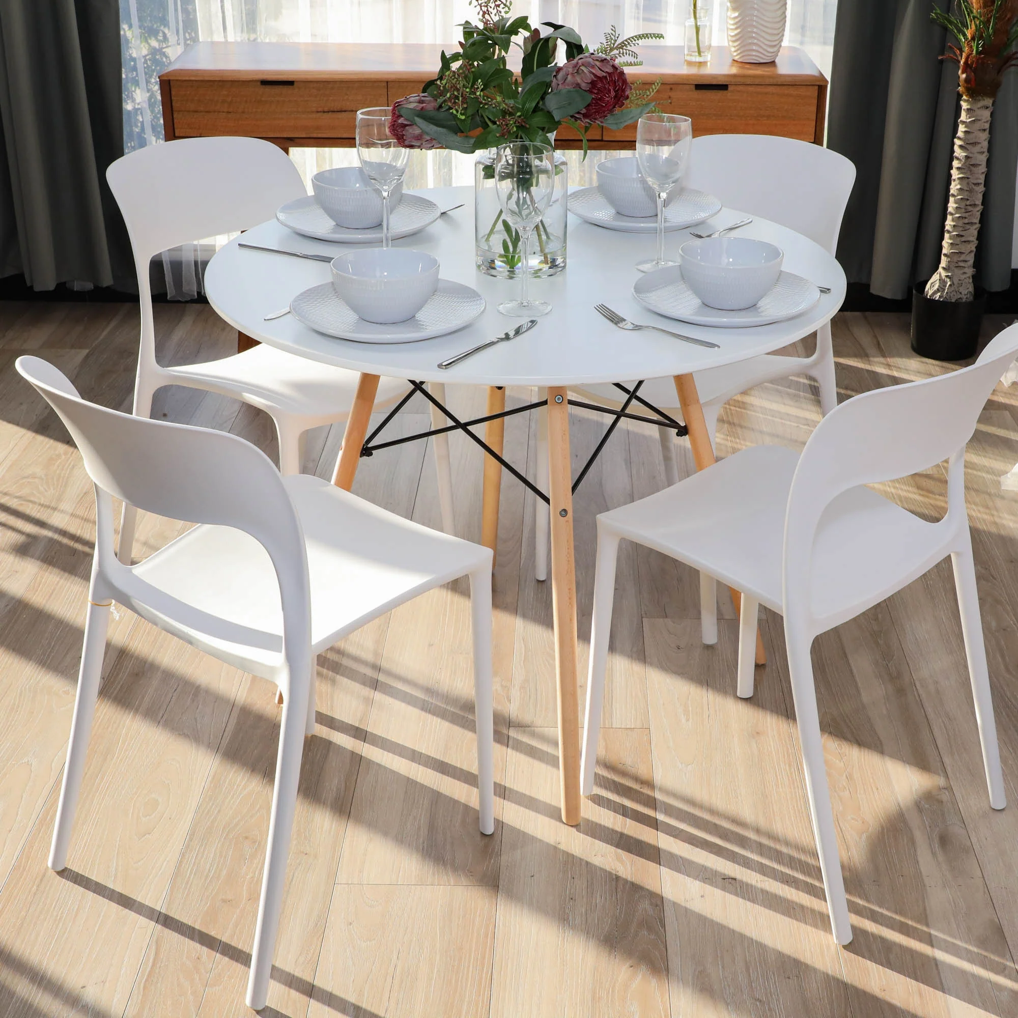 Sokar 100cm Round Dining Table White - Image 2