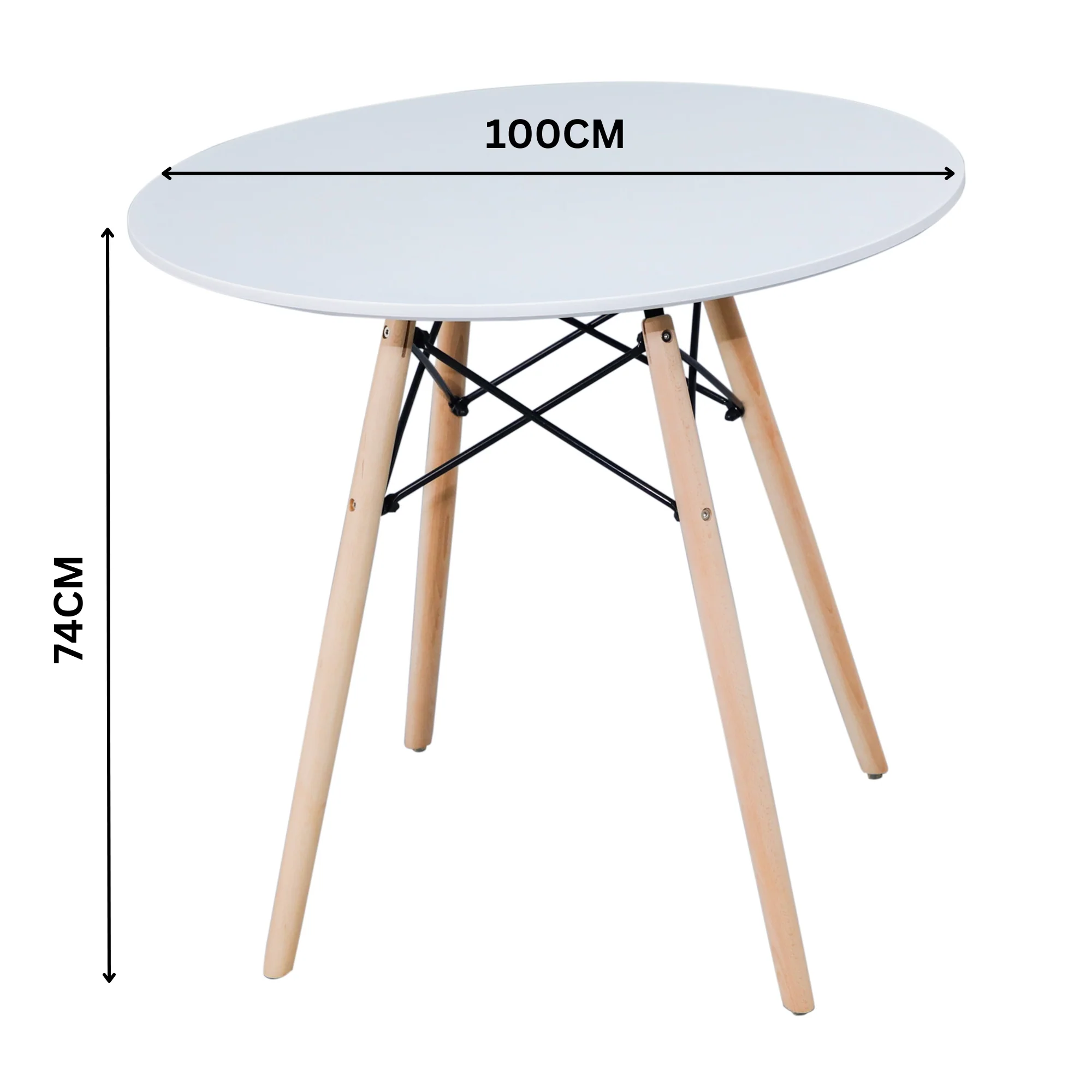 Sokar 100cm Round Dining Table White - Image 3