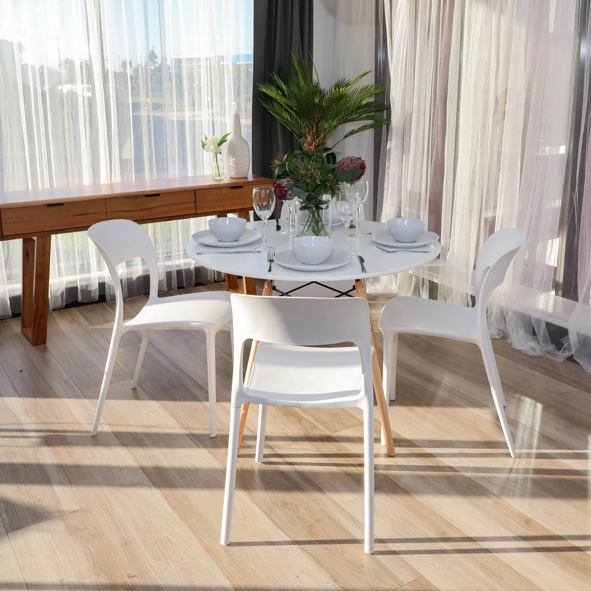 Sokar 100cm Round Dining Table White - Image 8