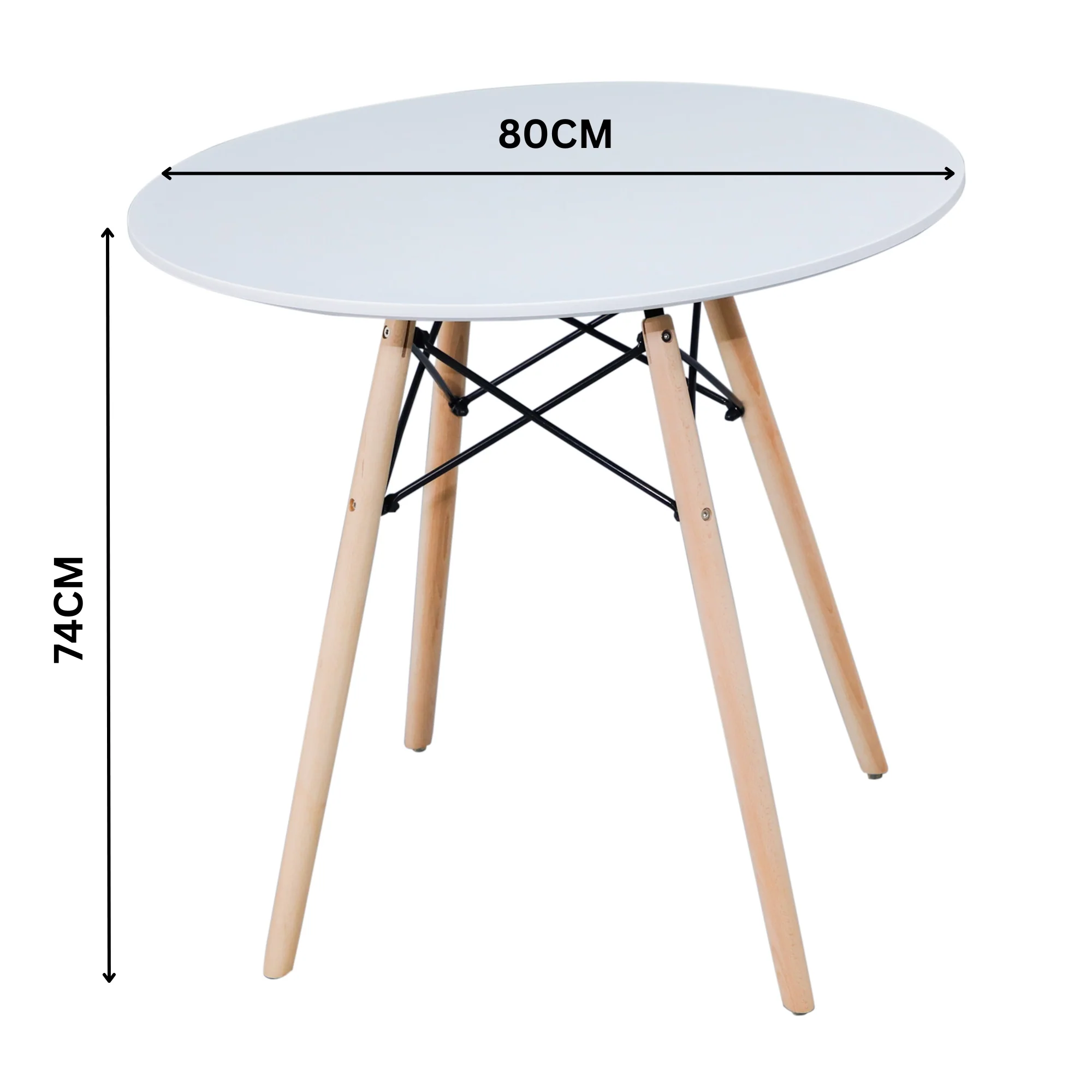 Sokar 80cm Round Dining Table White - Image 3