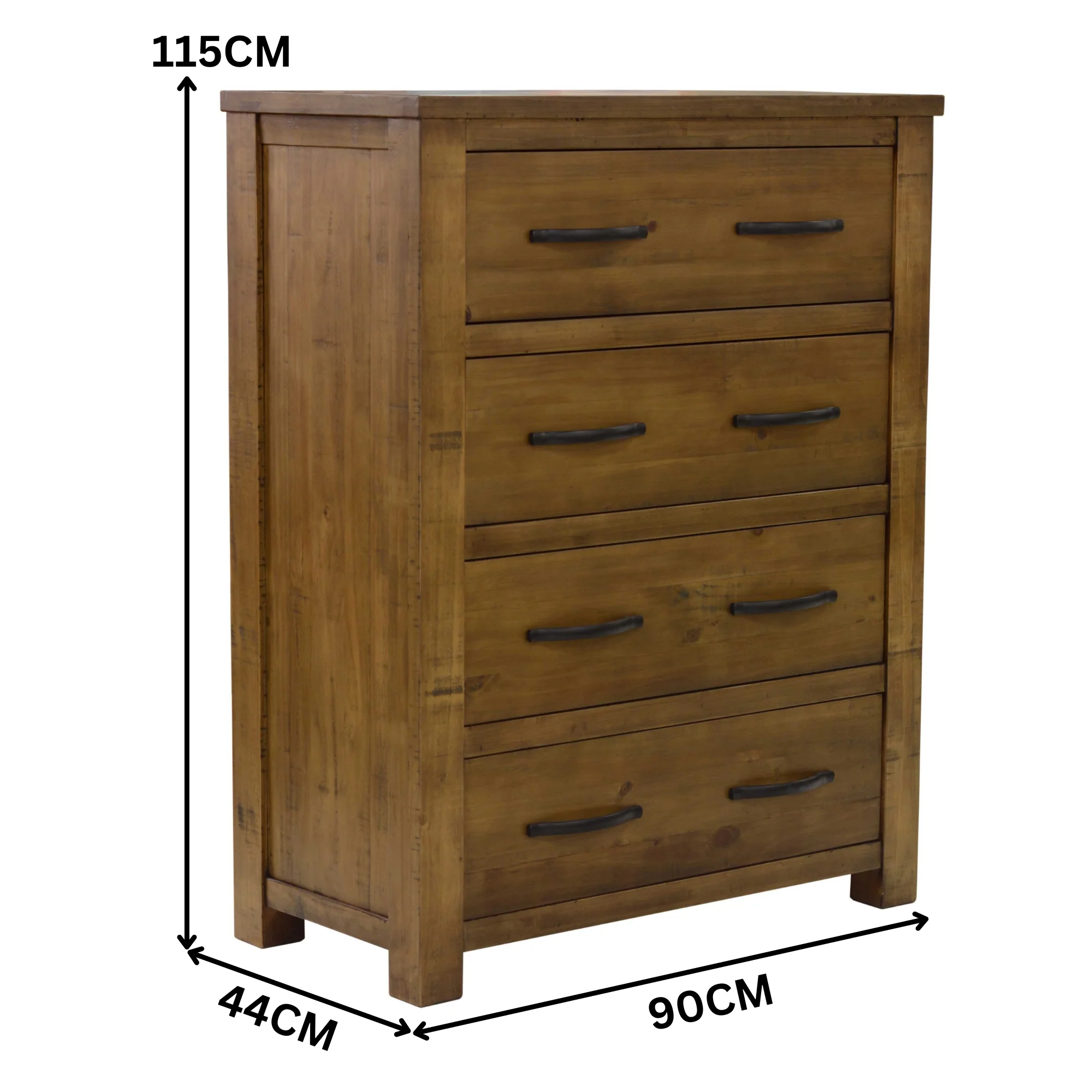Sonora Tallboy Rustic Solid Pine Wood Ash Brown - Image 3