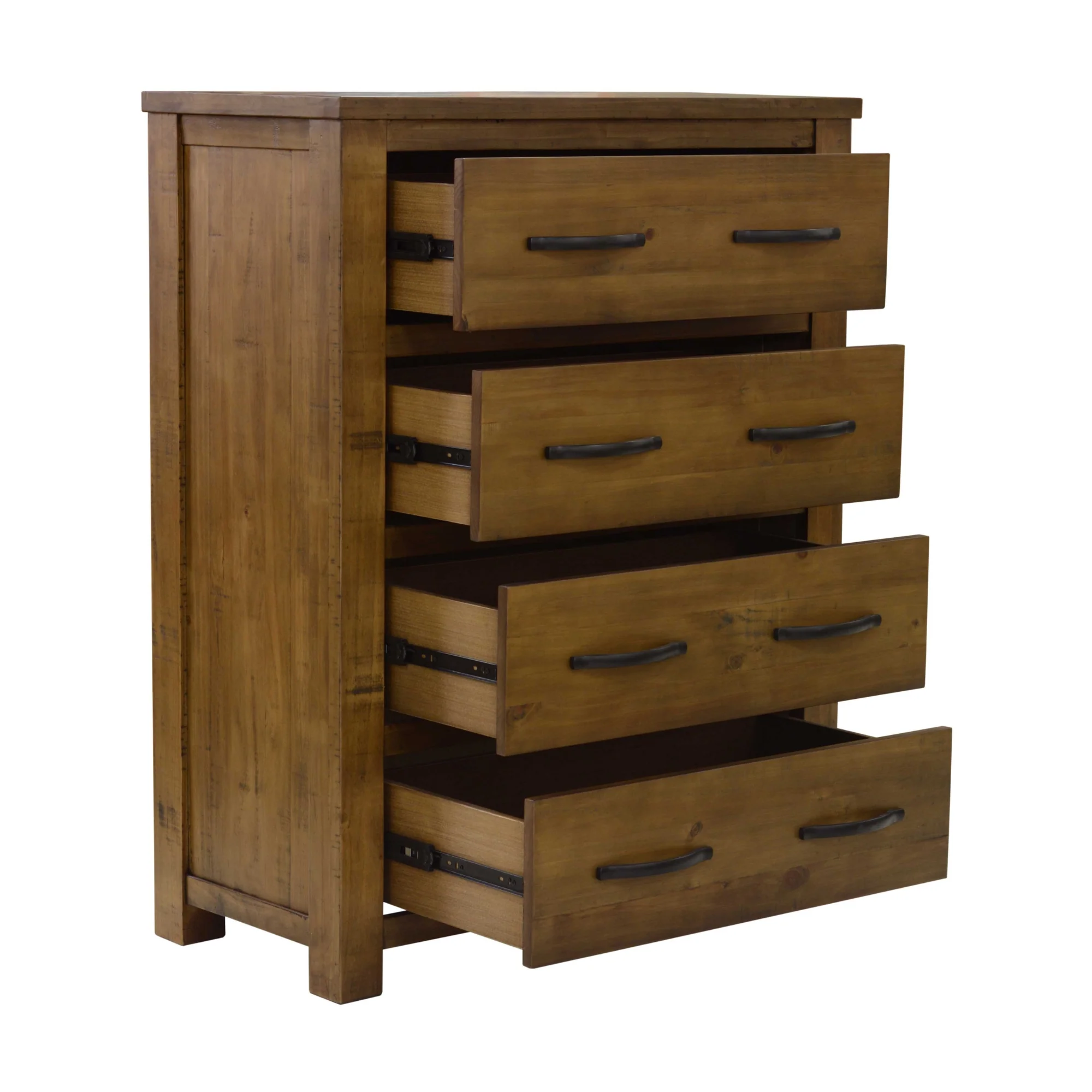 Sonora Tallboy Rustic Solid Pine Wood Ash Brown - Image 5
