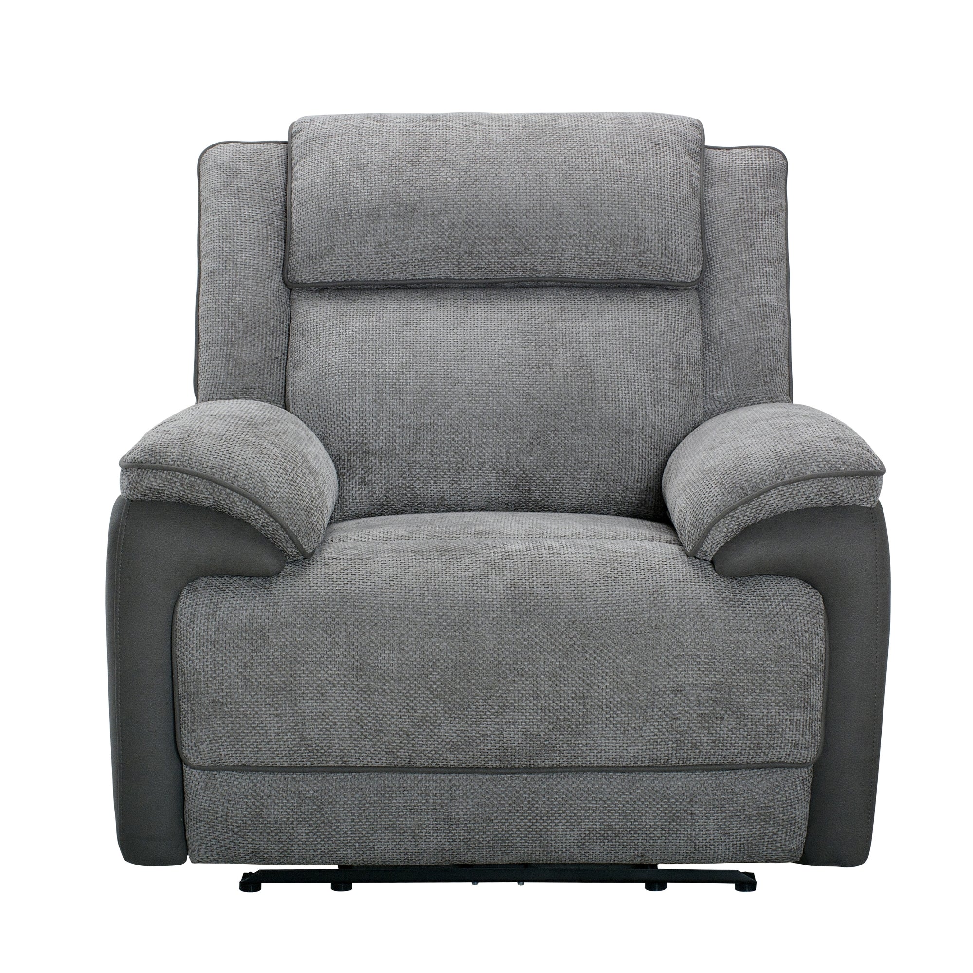 Southwest 1 Seater Electric Recliner Fabric Sofa Lounge Graphite Grey - Image 2