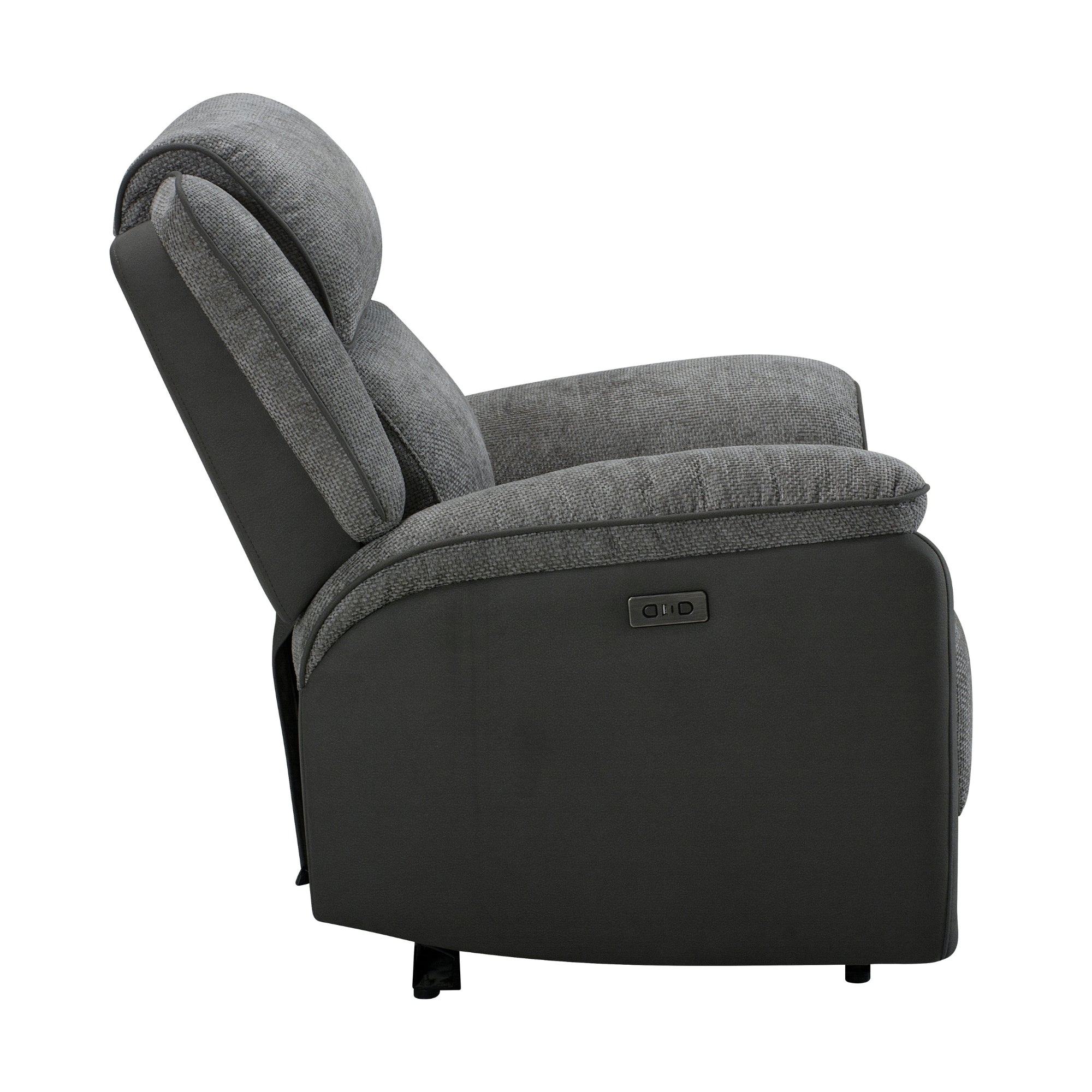 Southwest 1 Seater Electric Recliner Fabric Sofa Lounge Graphite Grey - Image 5