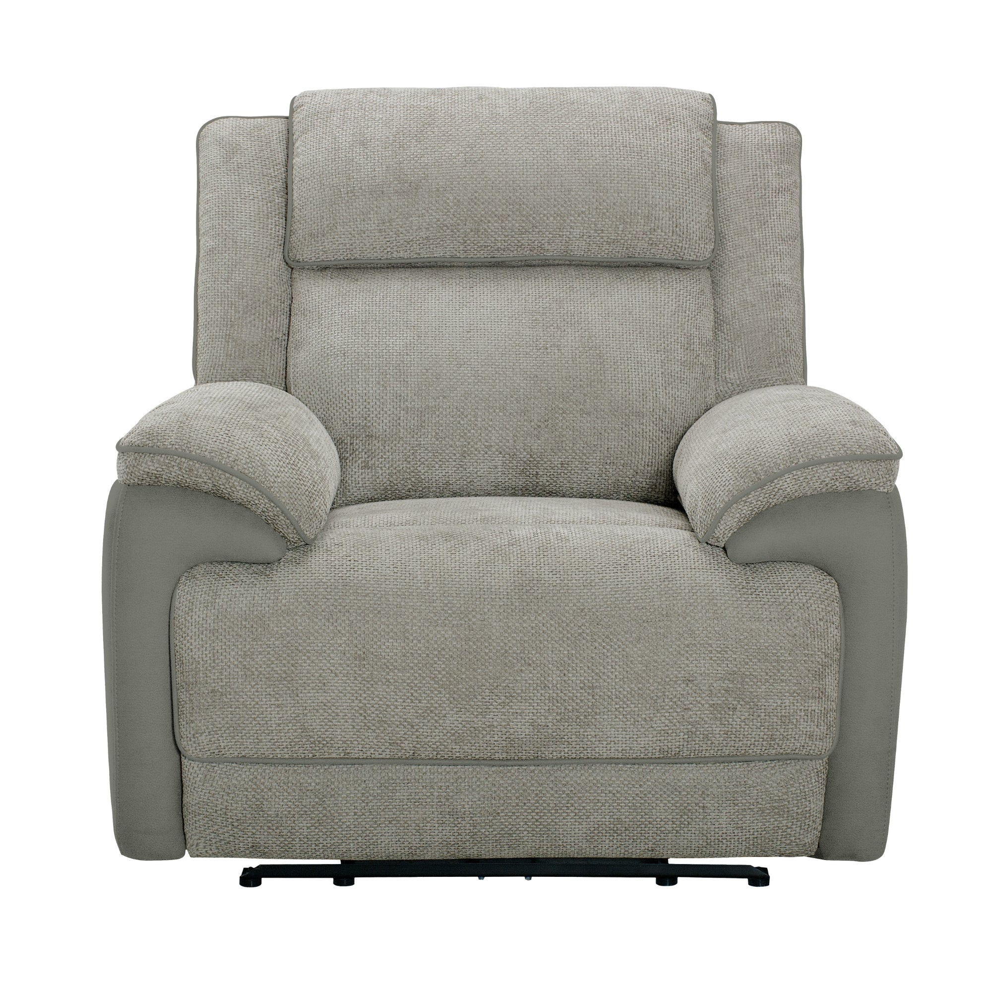 Southwest 1 Seater Electric Recliner Fabric Sofa Lounge Oyster Beige - Image 2