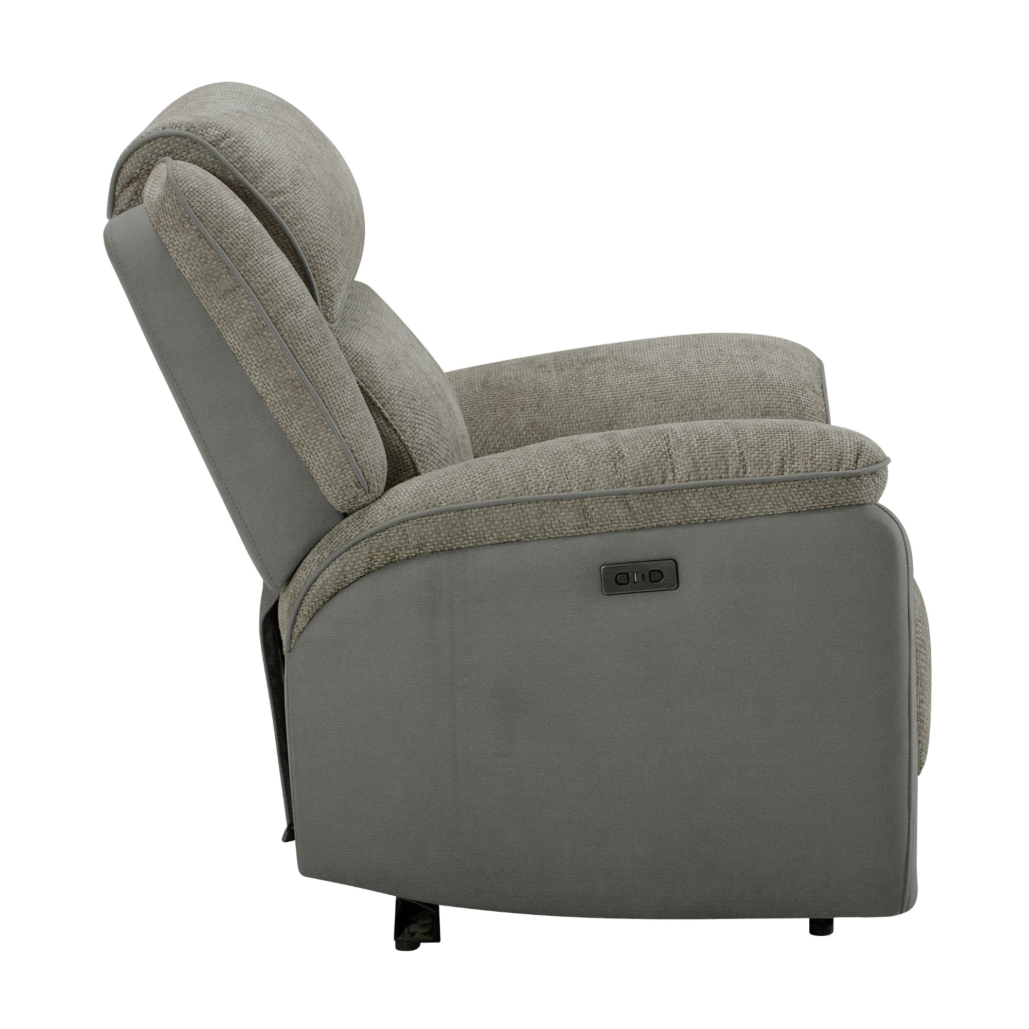 Southwest 1 Seater Electric Recliner Fabric Sofa Lounge Oyster Beige - Image 4