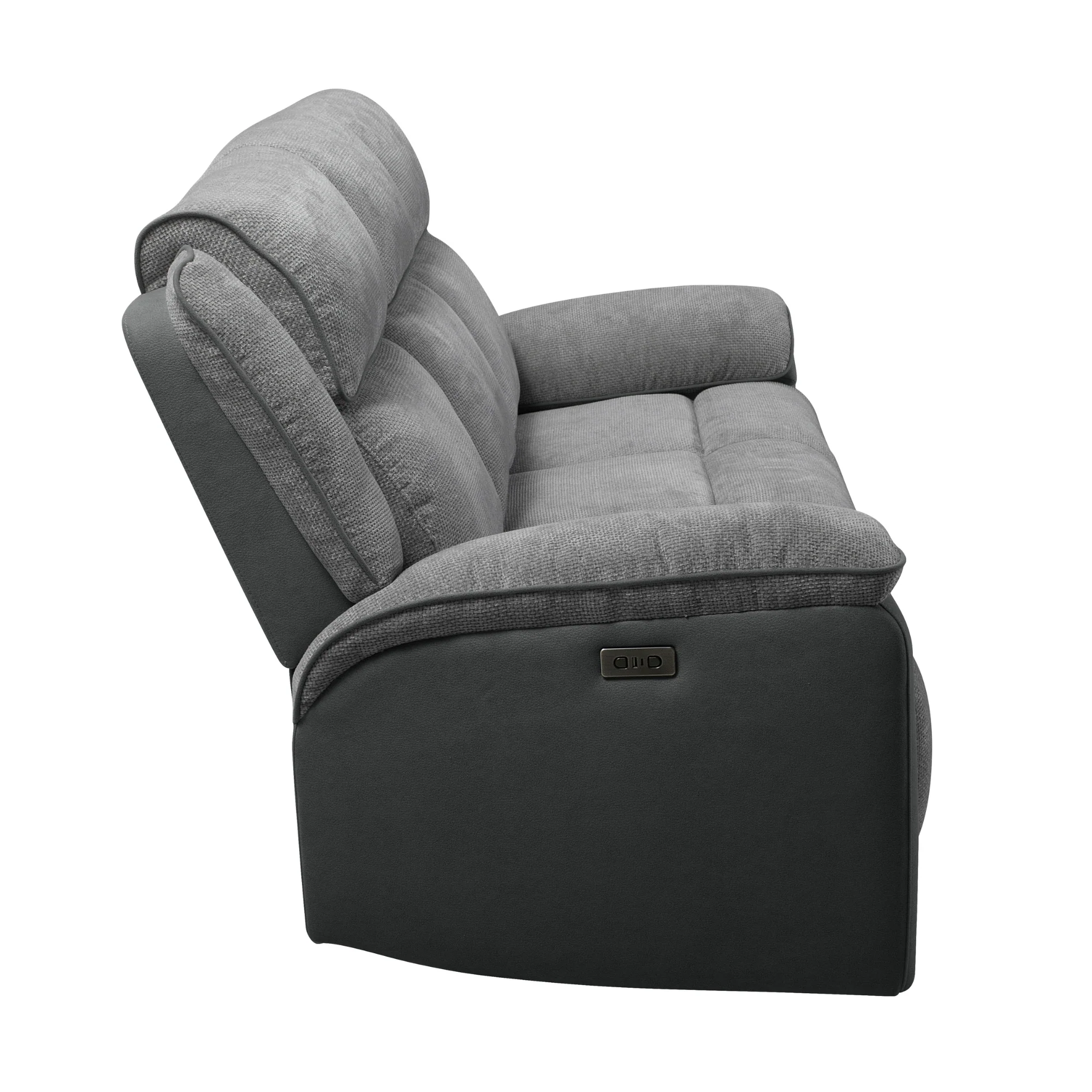 Southwest 3 Seater Electric Recliner Fabric Sofa Lounge Graphite Grey - Image 4