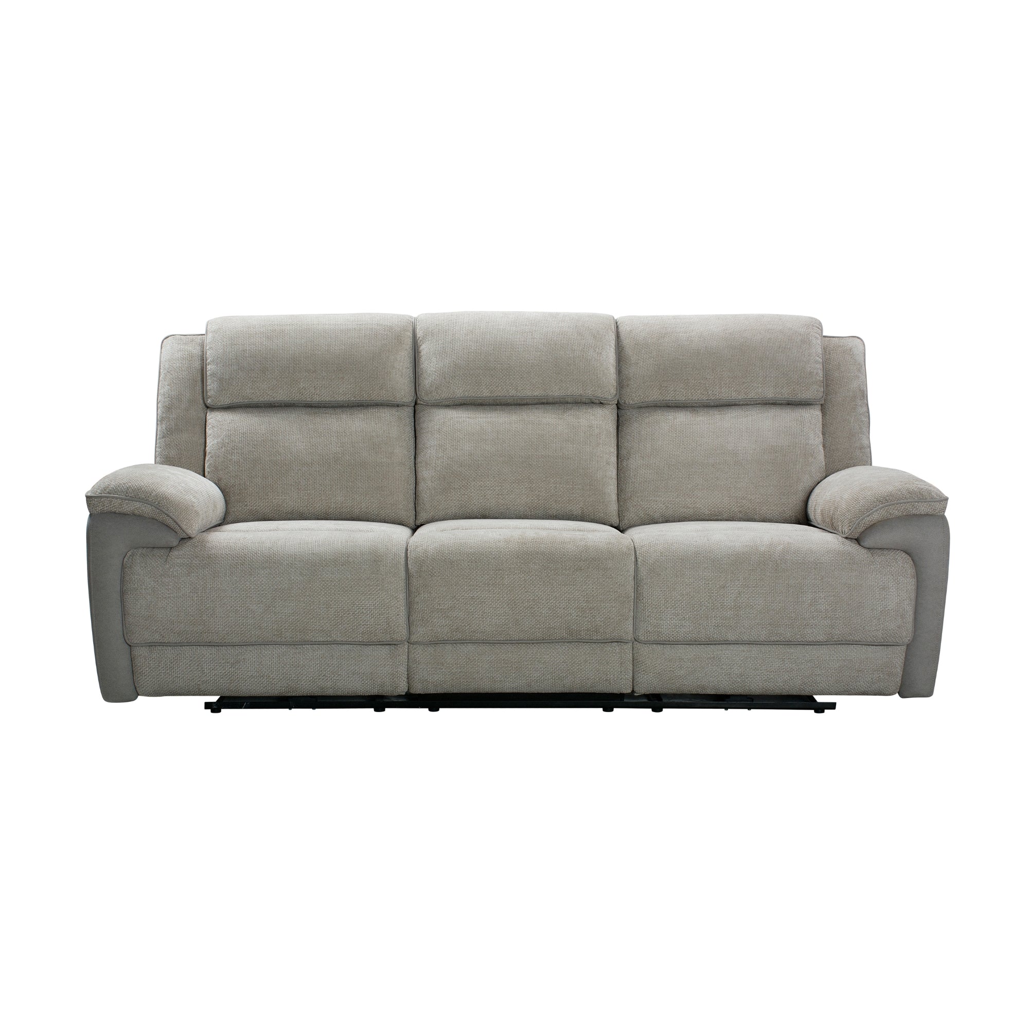 Southwest 3 Seater Electric Recliner Fabric Sofa Lounge Oyster Beige - Image 2