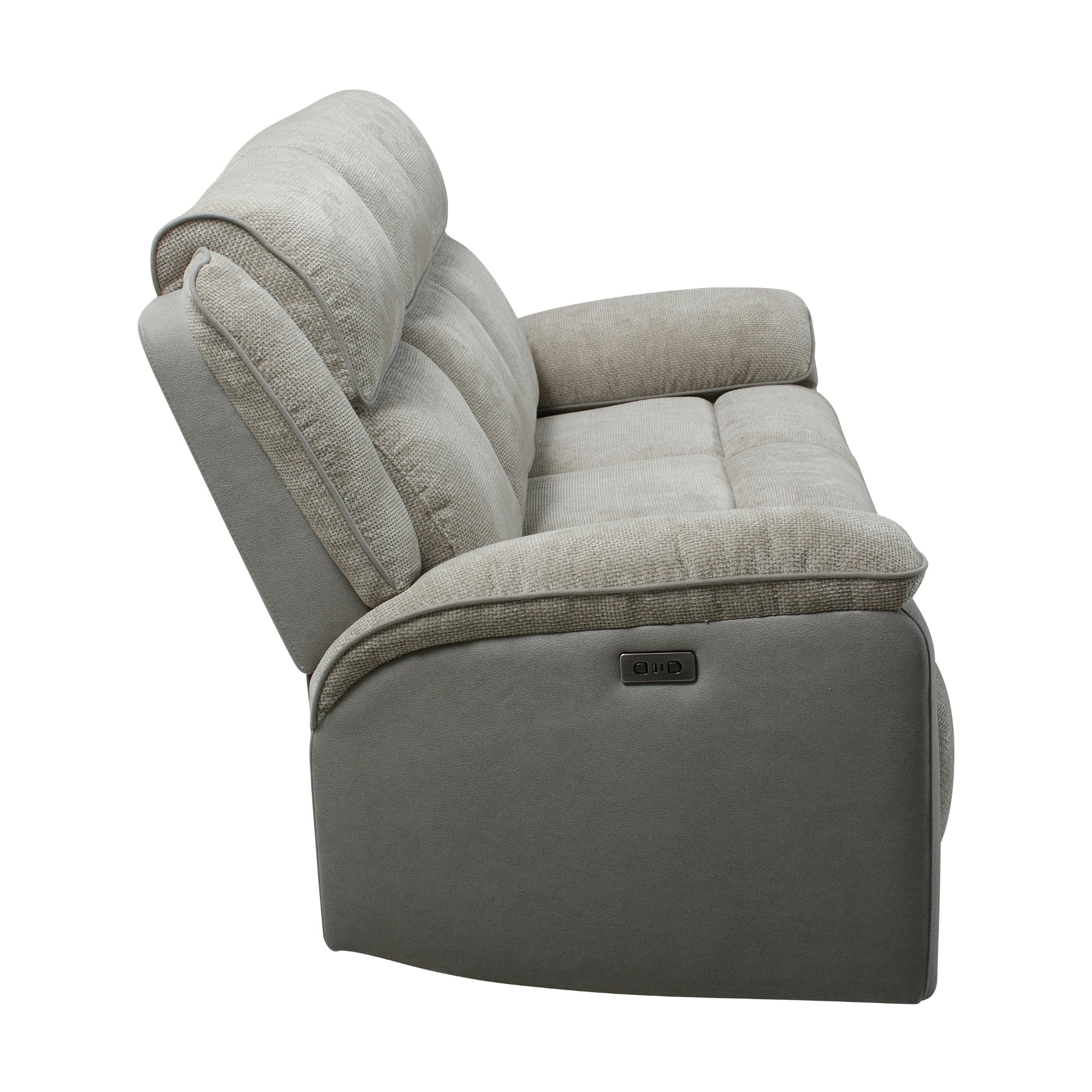 Southwest 3 Seater Electric Recliner Fabric Sofa Lounge Oyster Beige - Image 5