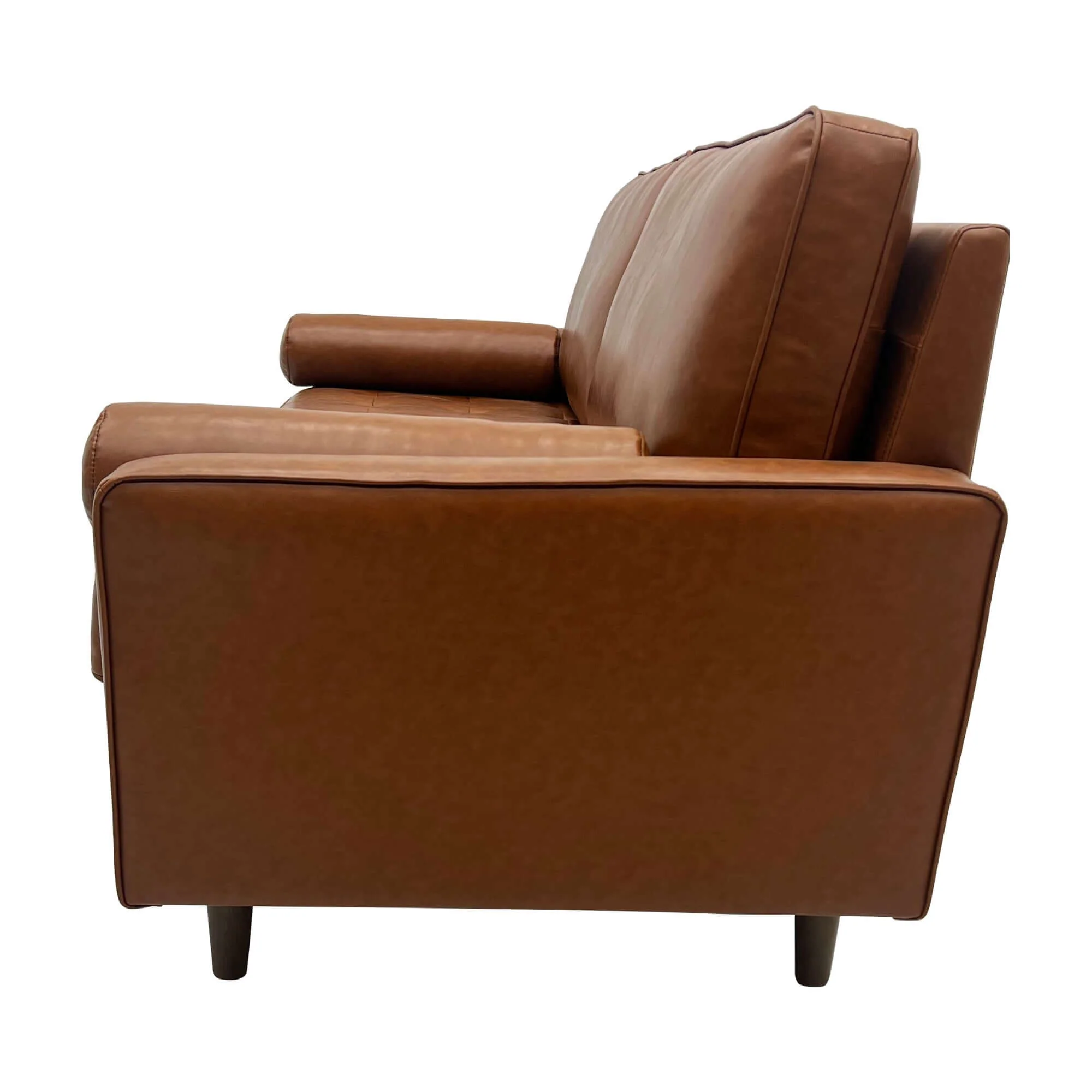 Stockholm 2 + 3 Seater Sofa Set Premium Faux Leather Tan - Image 9