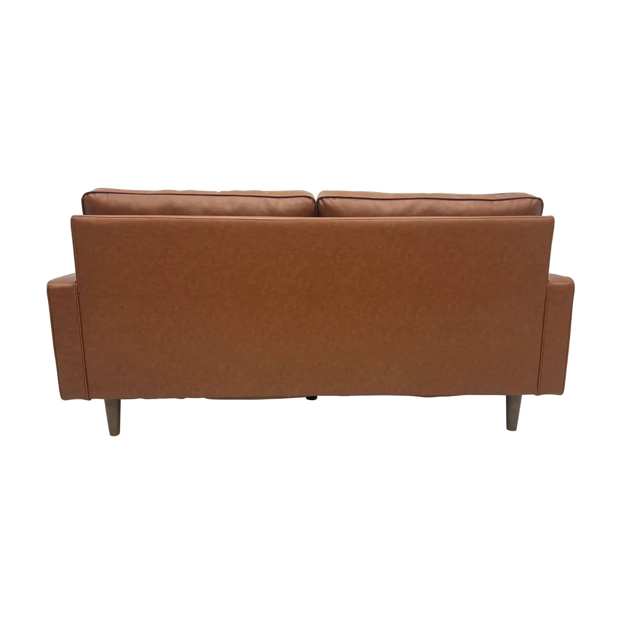 Stockholm 3 Seater Sofa Premium Faux Leather Tan - Image 5