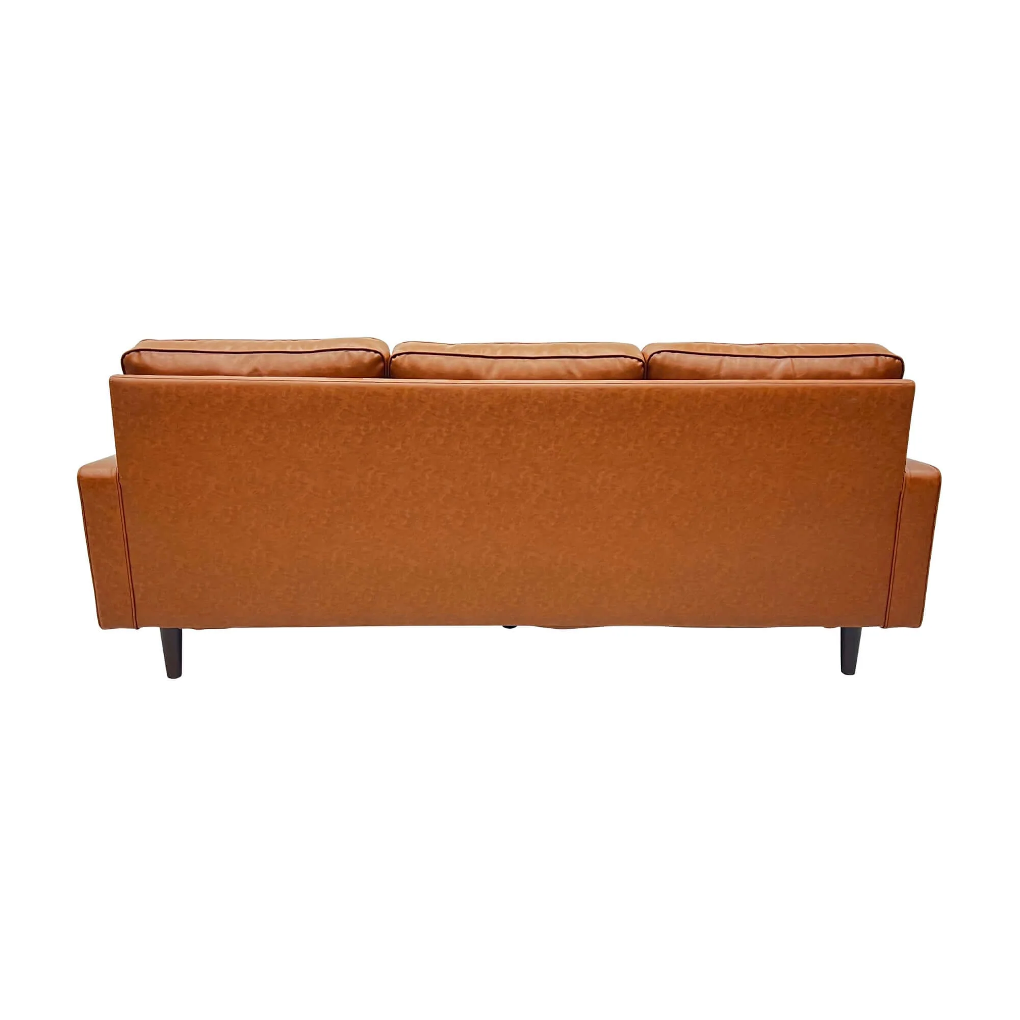 Stockholm 3 Seater Sofa With Reversible Chaise Premium Faux Leather Sofa Tan - Image 6