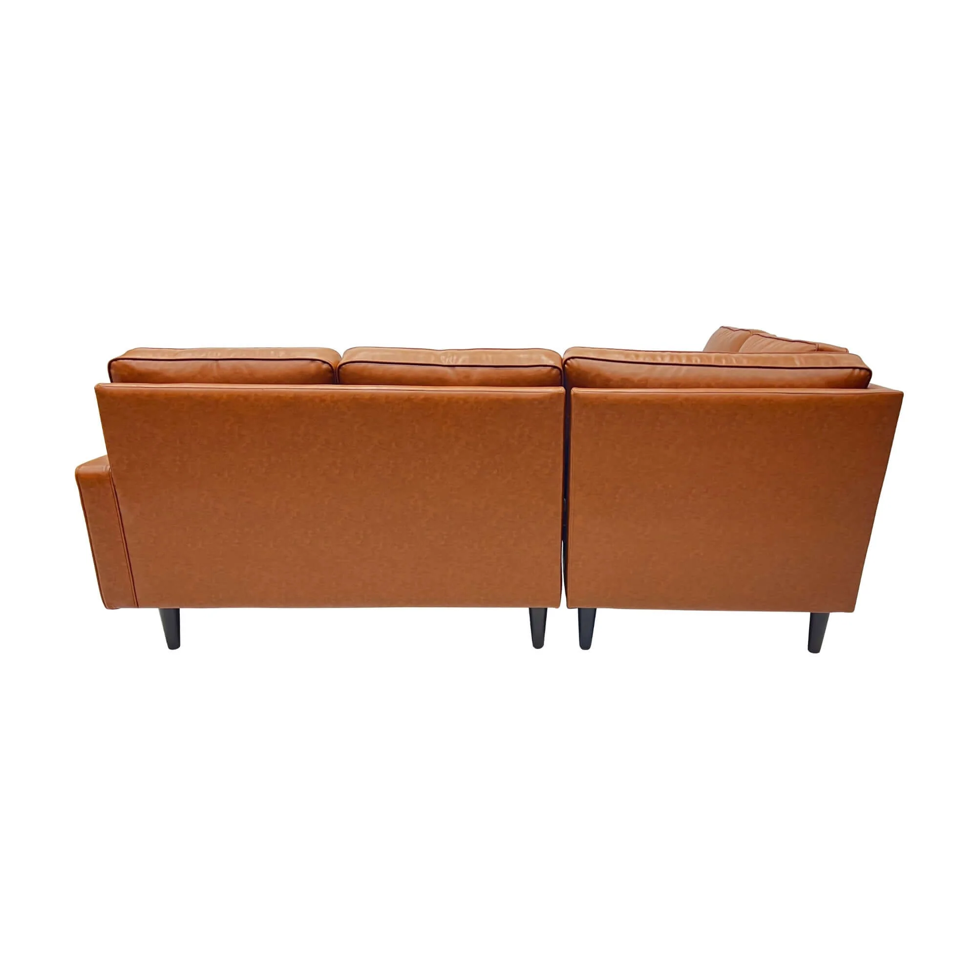 Stockholm 4 Seater Sofa With LHF Chaise Premium Faux Leather Sofa Tan - Image 5