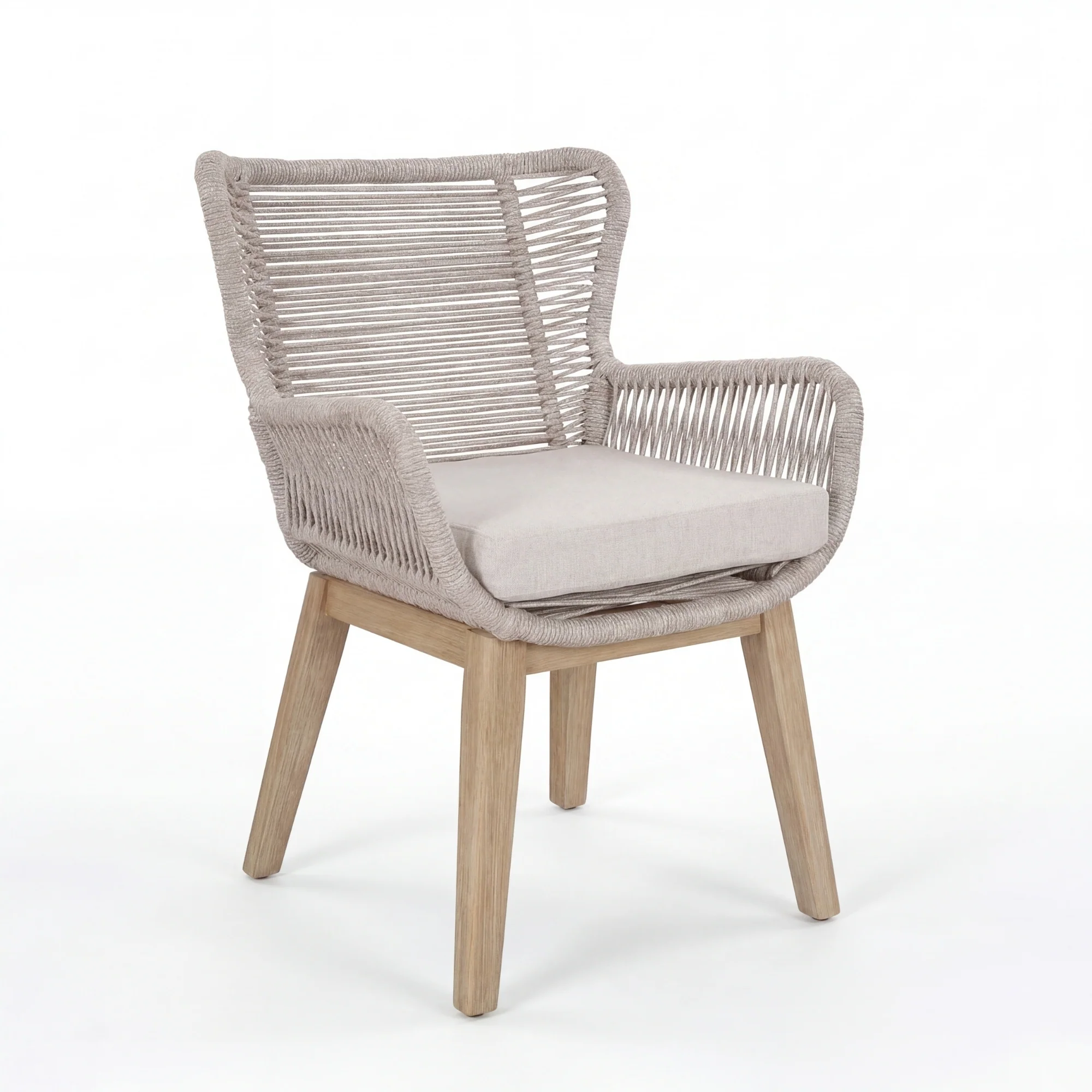 Stud 3pc Chat Set Outdoor Chair Coffee Table White Wash - Image 6
