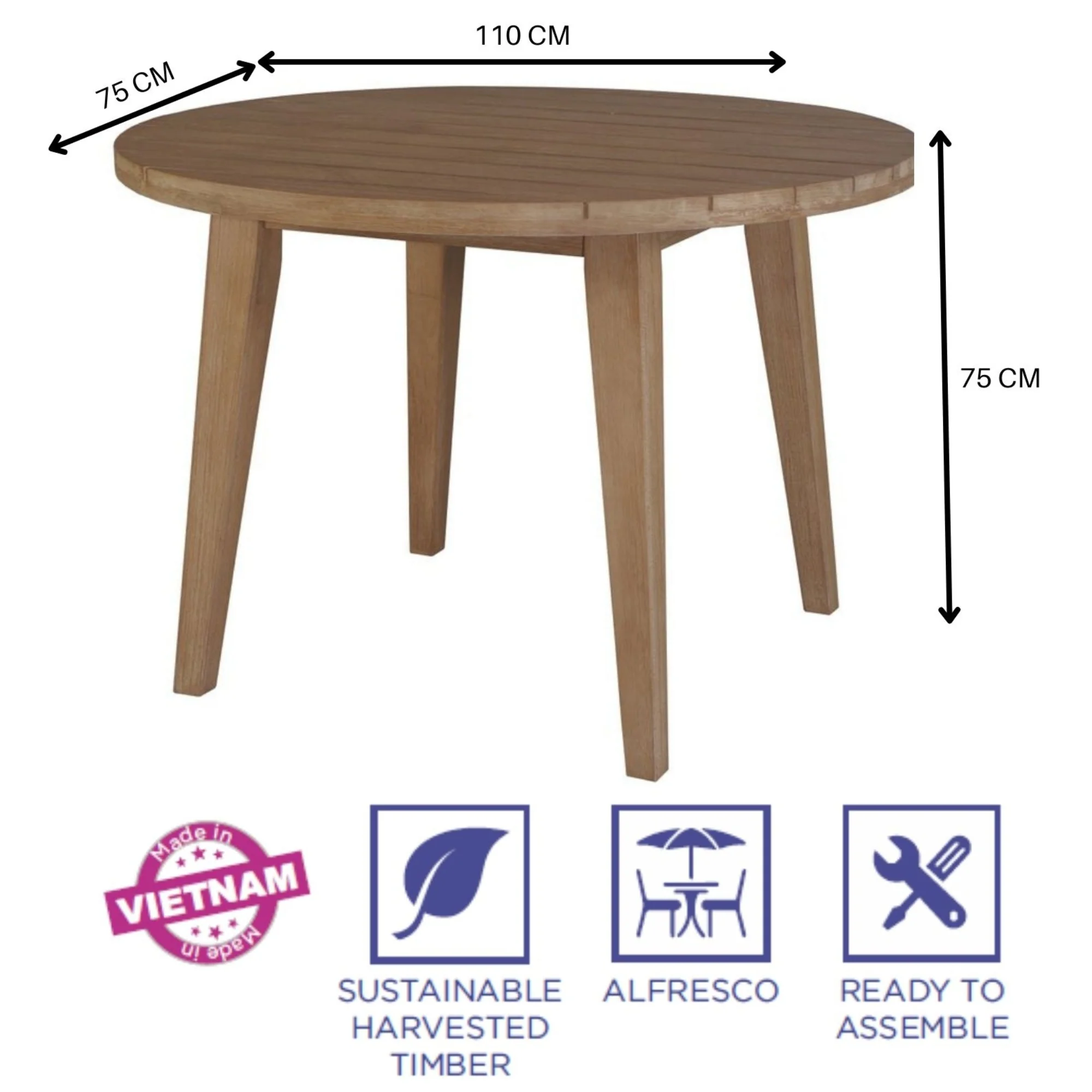 Stud 5pc Outdoor Dining Set - Image 4