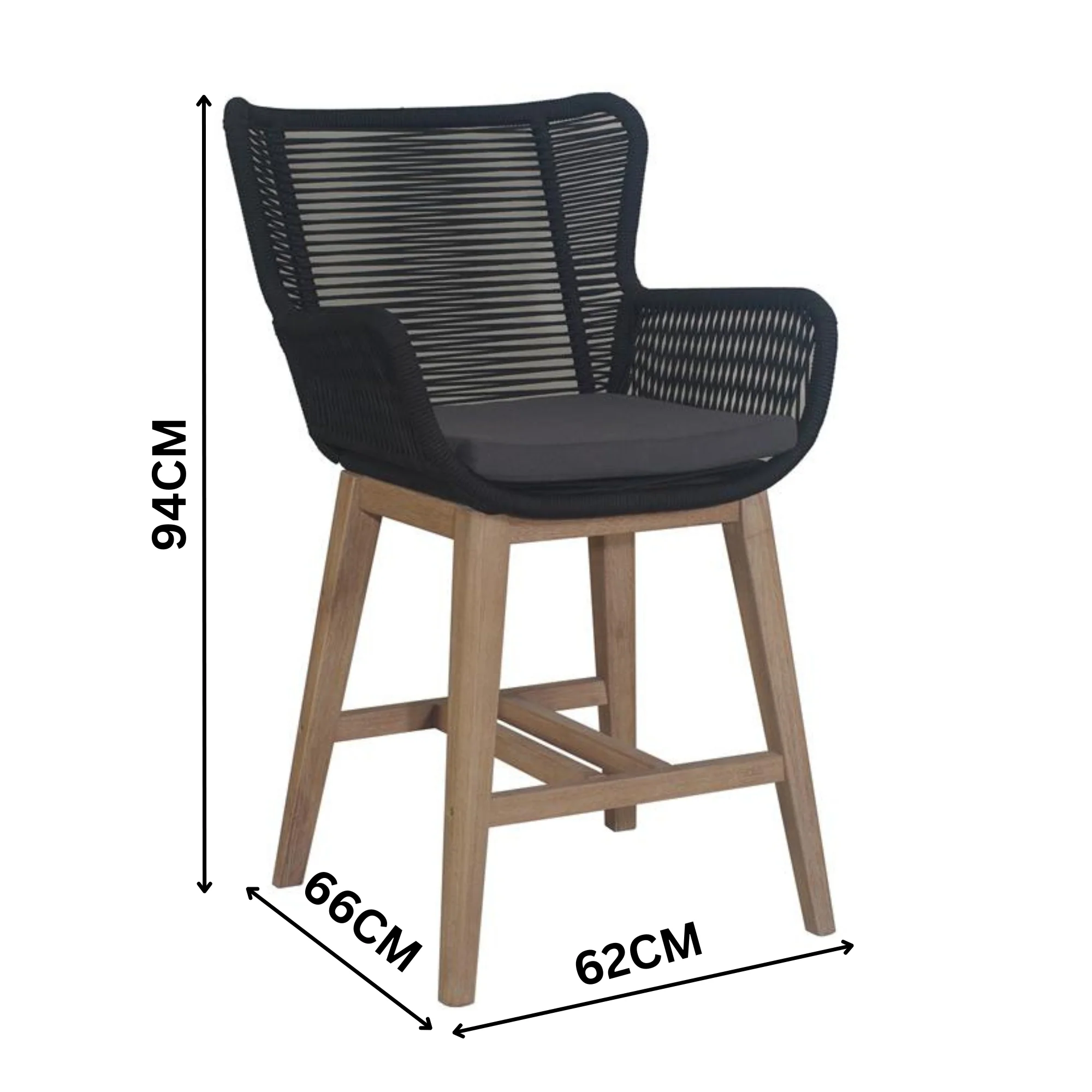 Stud 7pc Outdoor High Bar Dining Set 6 Barstool Chair 240cm Timber Table - Image 5